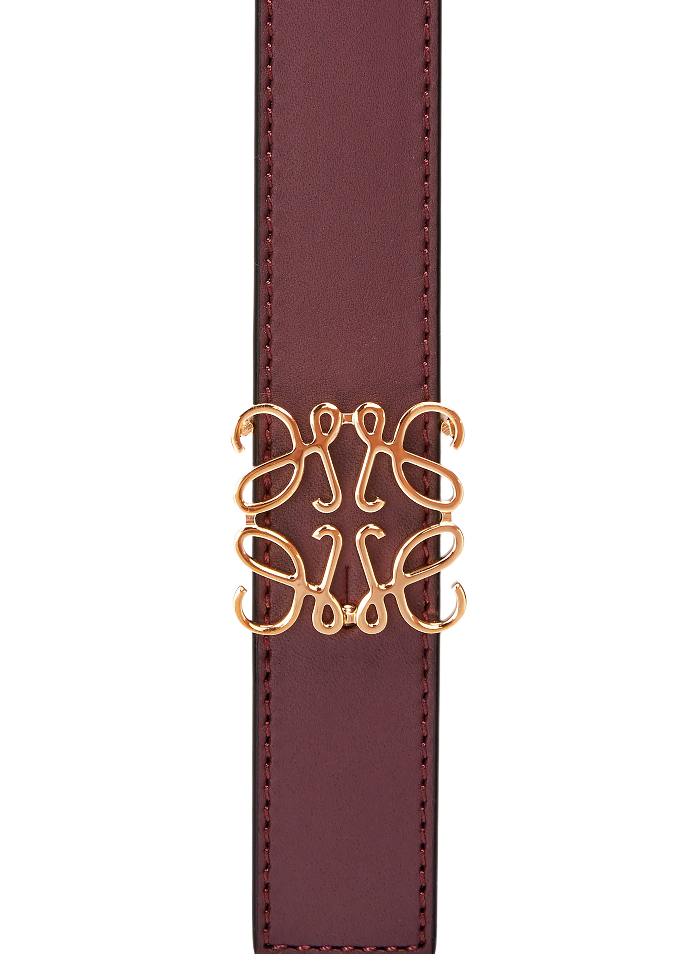 Ceinture réversible Anagram en cuir de veau LOEWE Rouge