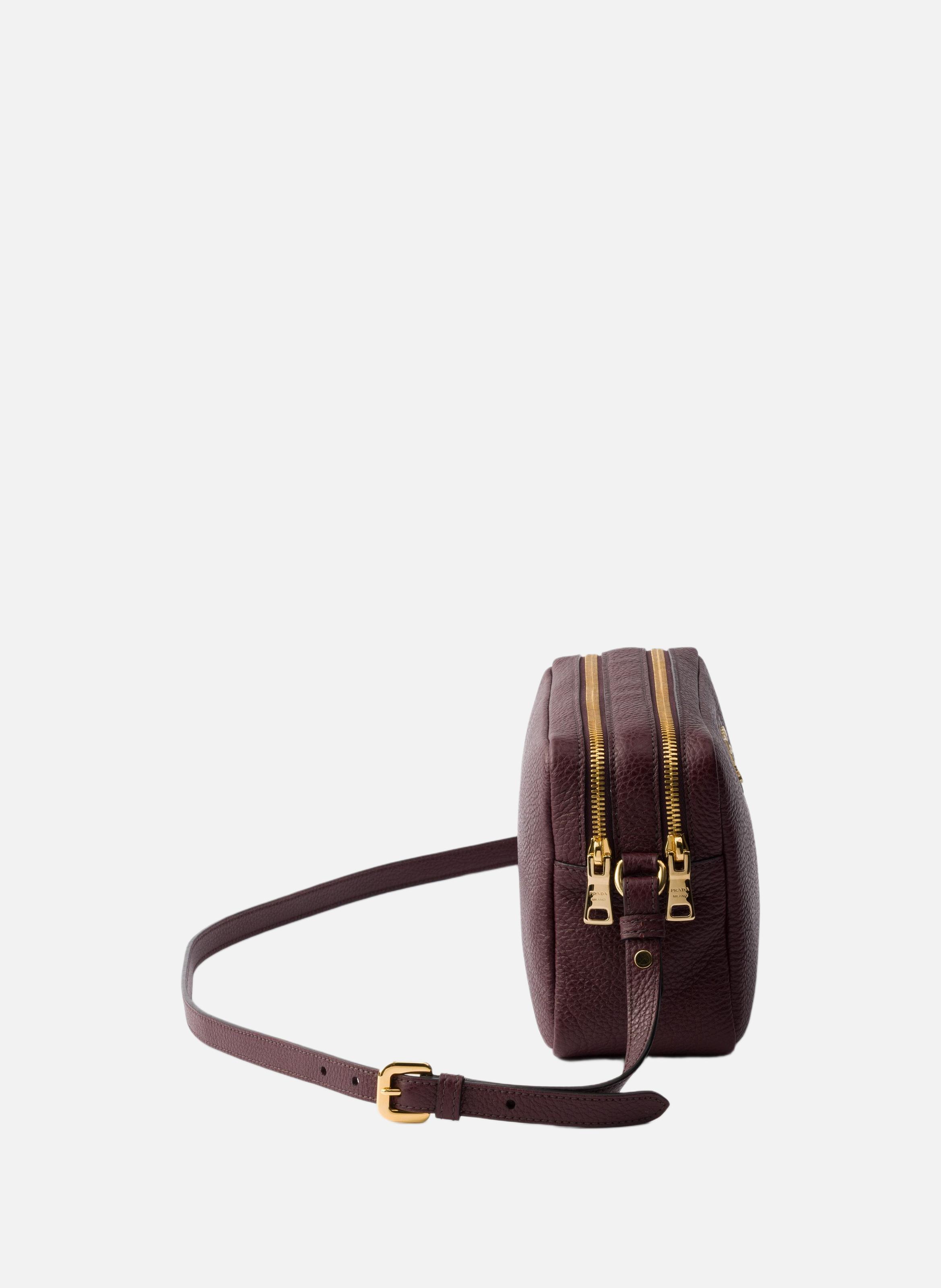 Petit sac à bandoulière en cuir PRADA Rouge