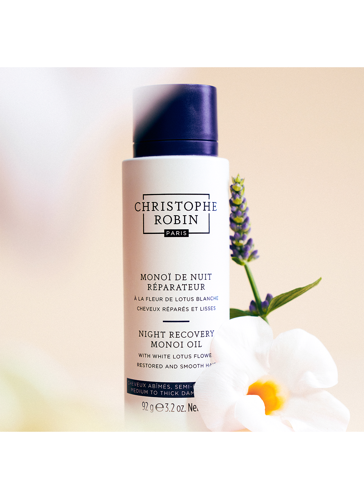 Night Recovery Monoi Oil with White Lotus Flower CHRISTOPHE ROBIN No color