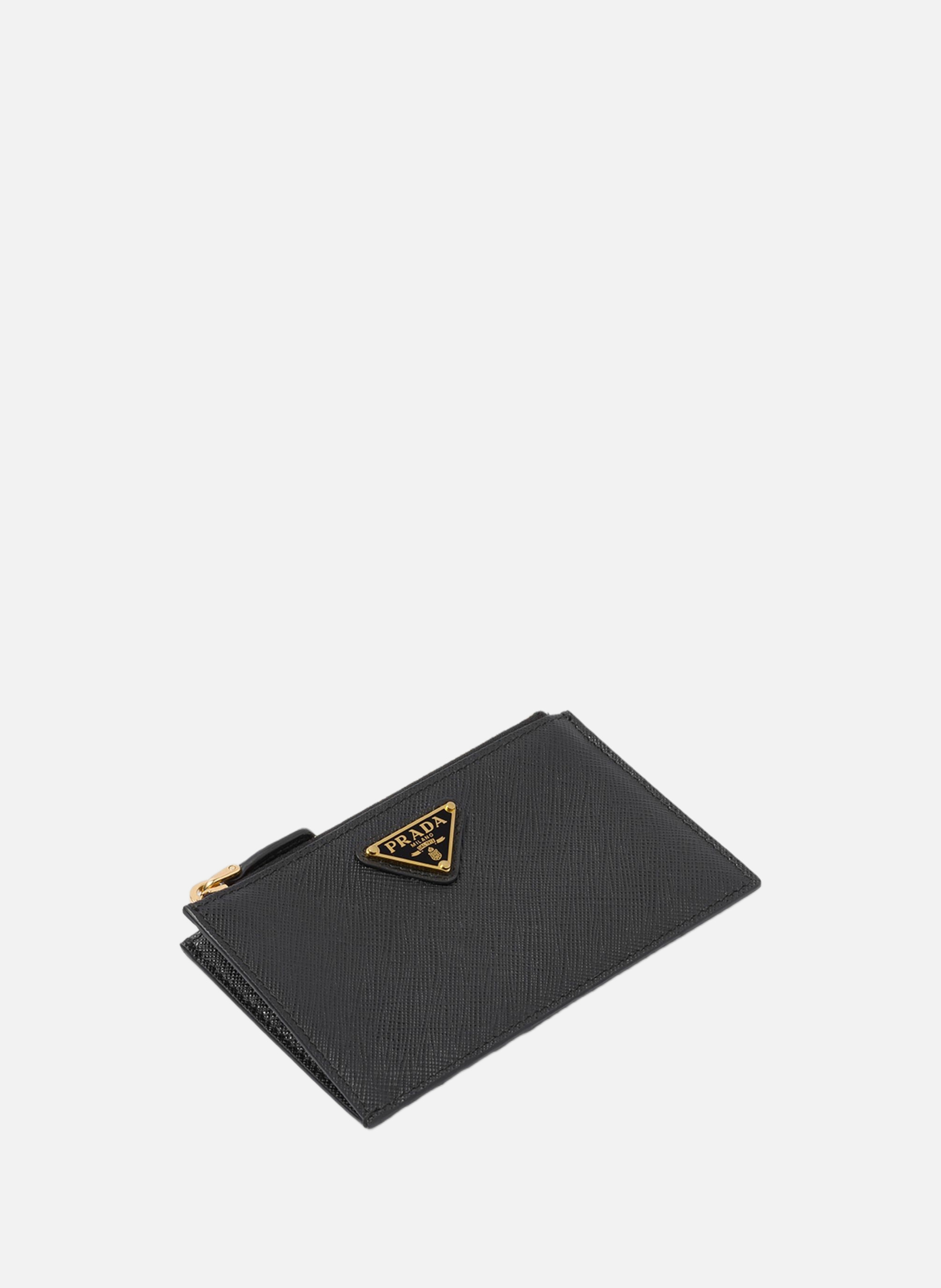 Porte-cartes en cuir saffiano PRADA Noir
