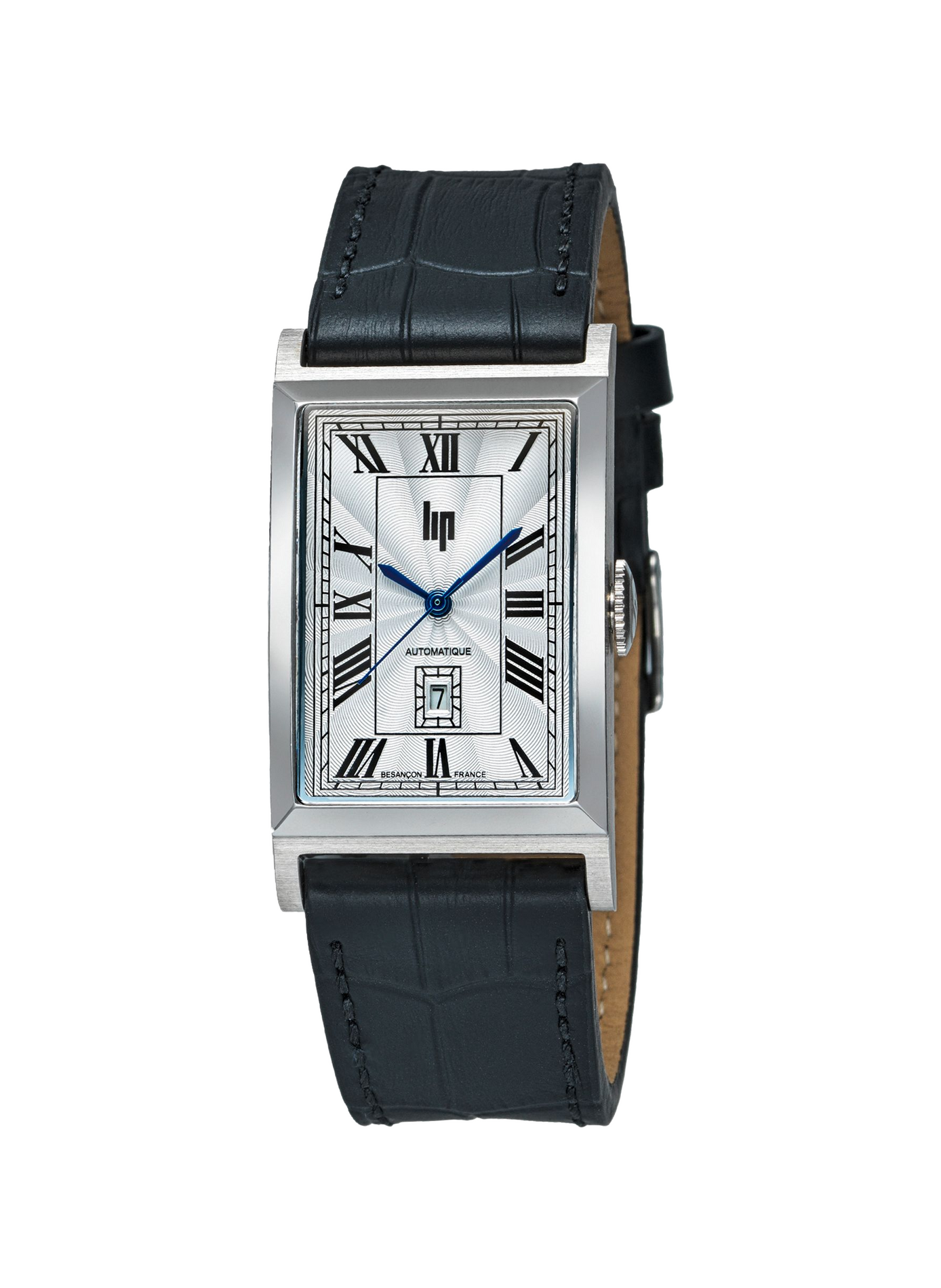 Montre automatique en cuir LIP Argent