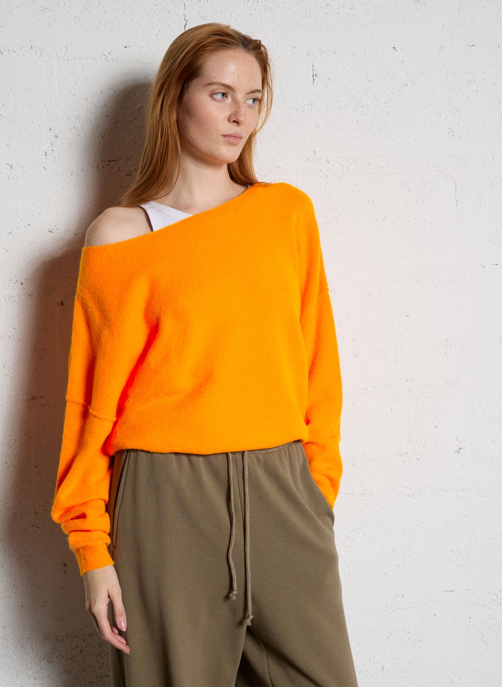 Pull col bateau en laine mélangée damsville AMERICAN VINTAGE Orange