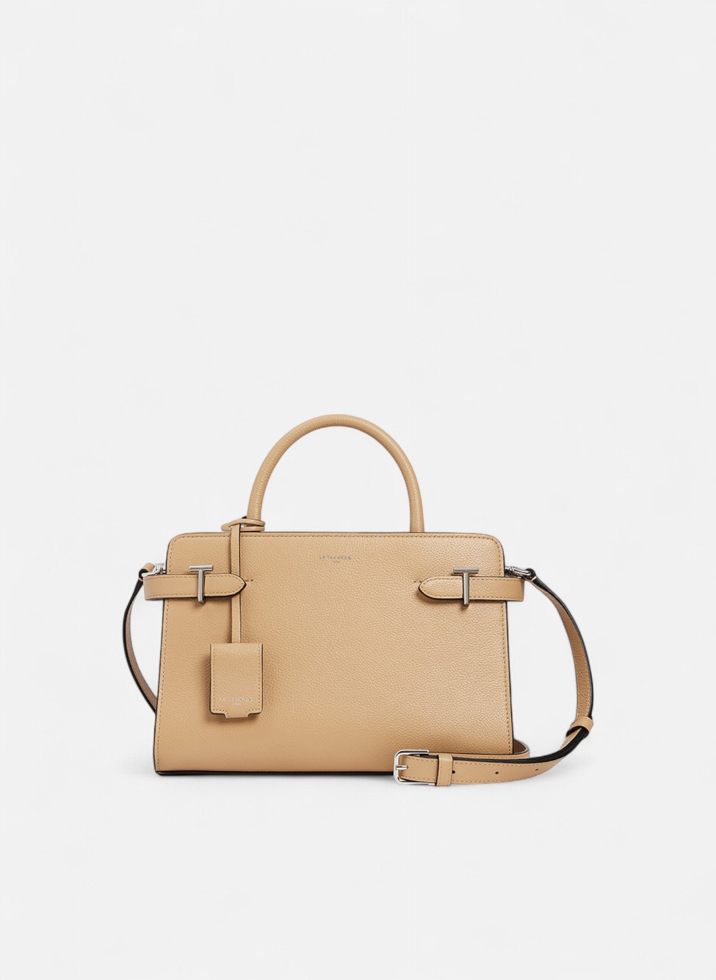 Sac à main moyen modèle emilie en cuir grainé LE TANNEUR Beige