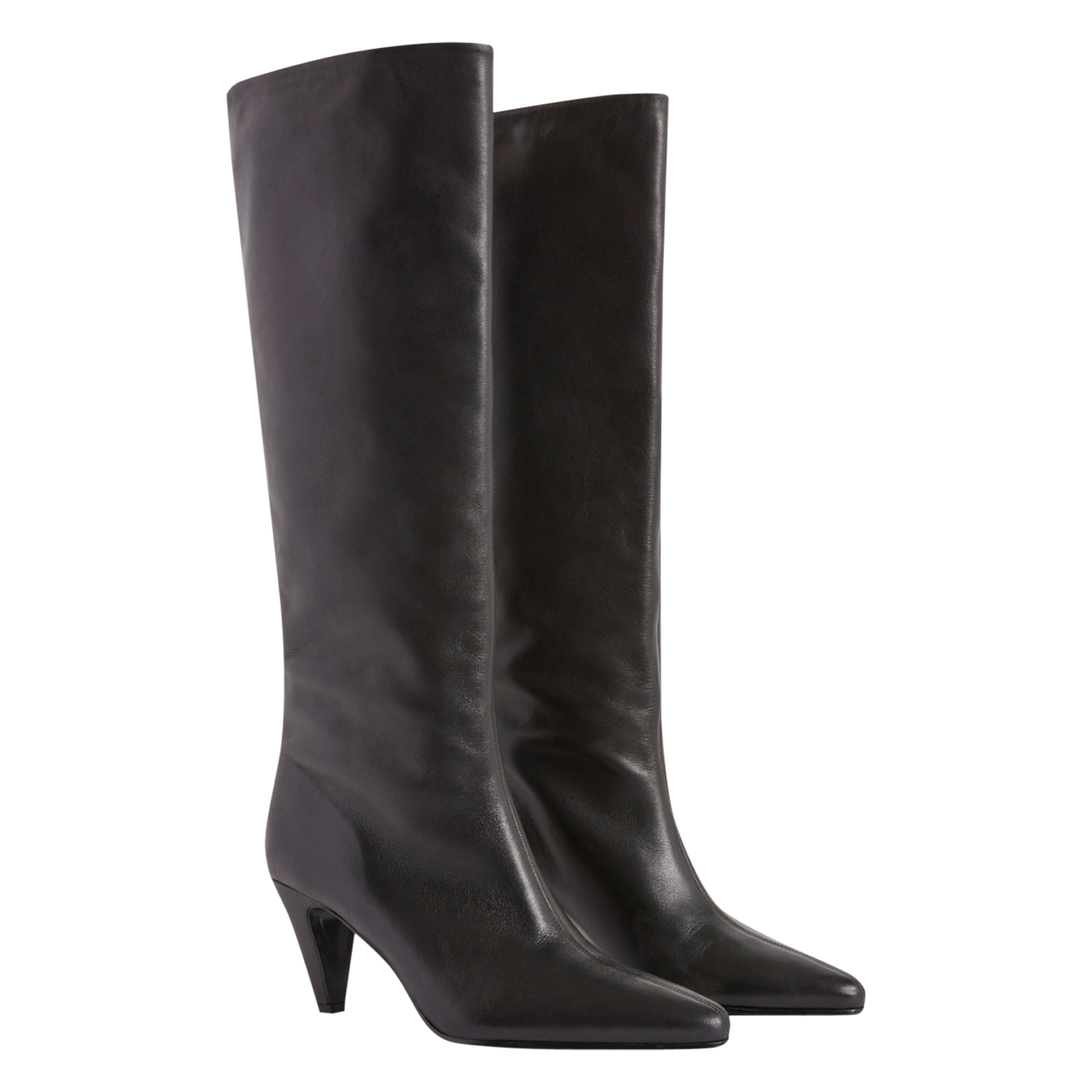 Bottes hautes en cuir de vachette CLAUDIE PIERLOT Noir
