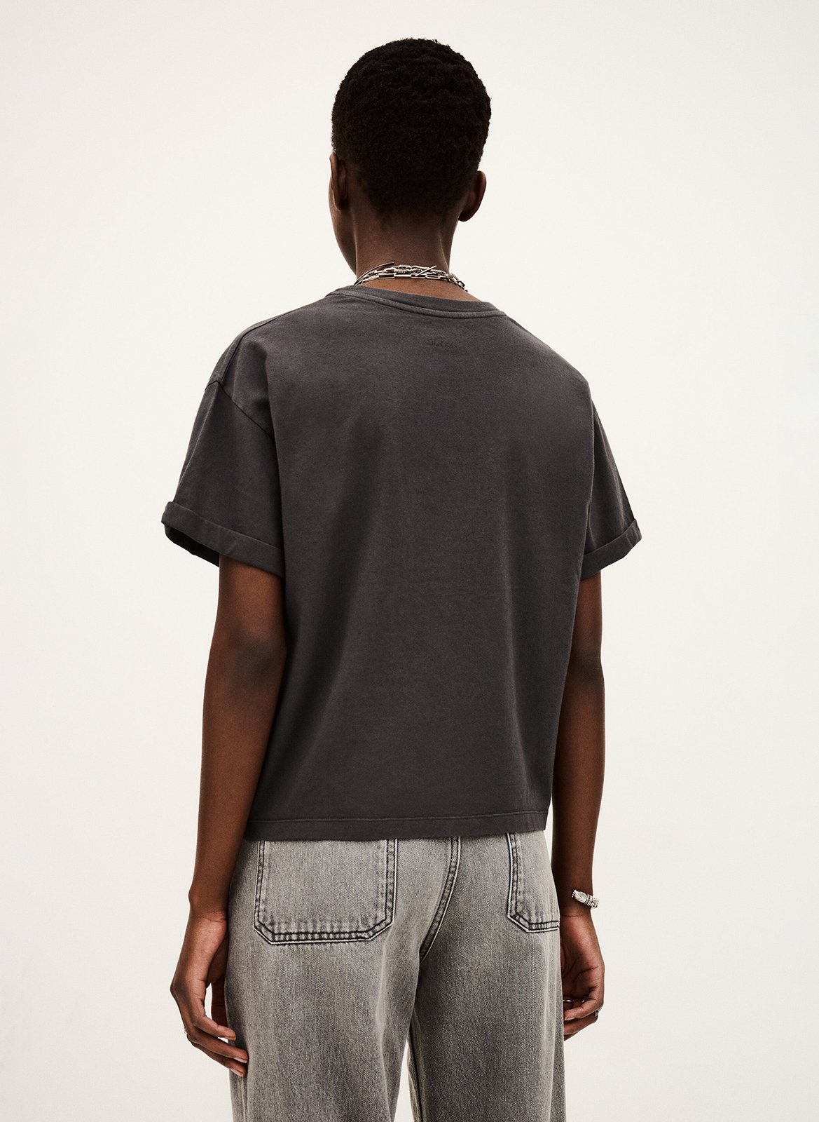 Tee-shirt col rond en coton rosie BA&SH Noir