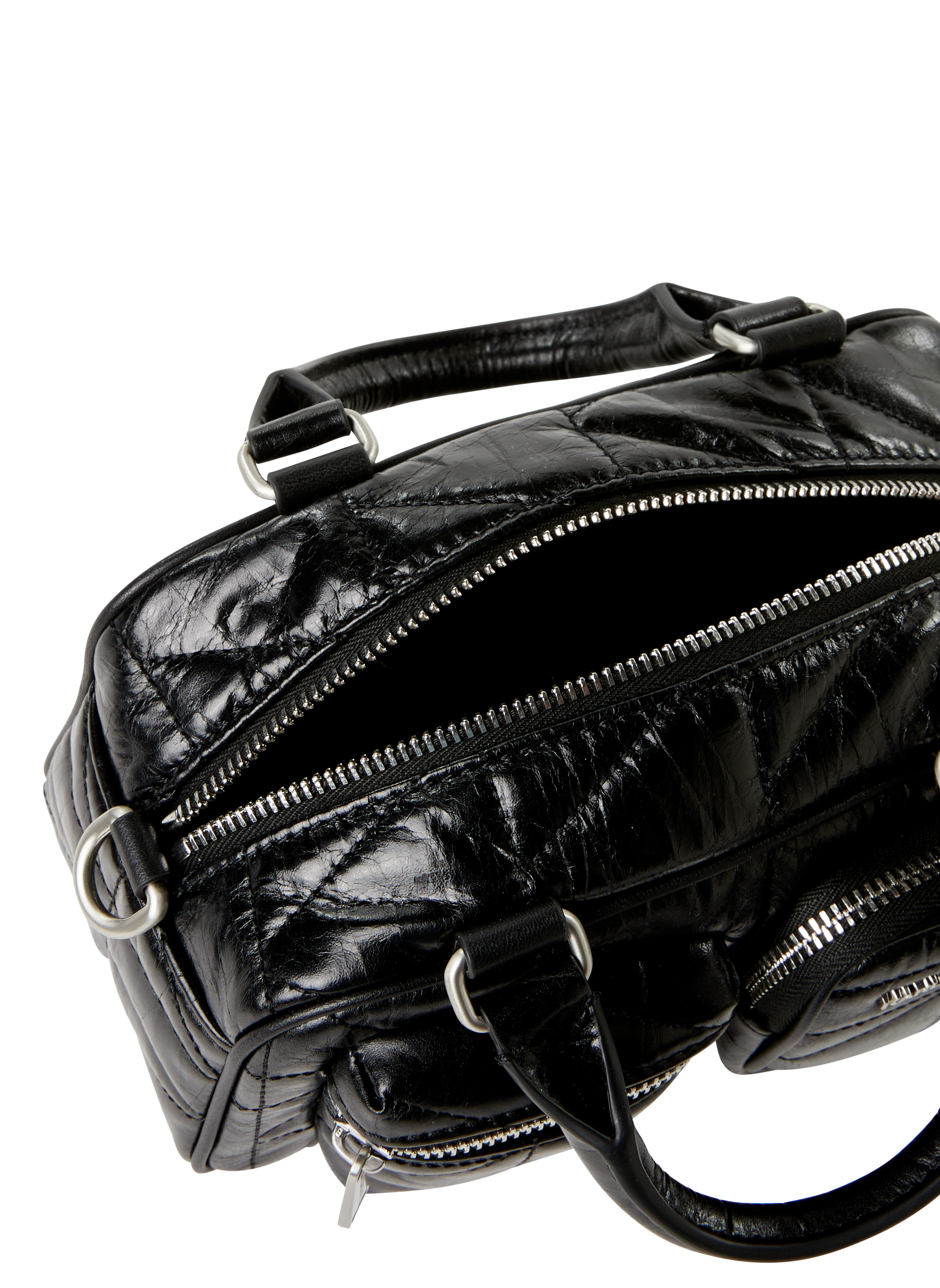 Quilted handbag with removable leather shoulder strap KARL LAGERFELD Black