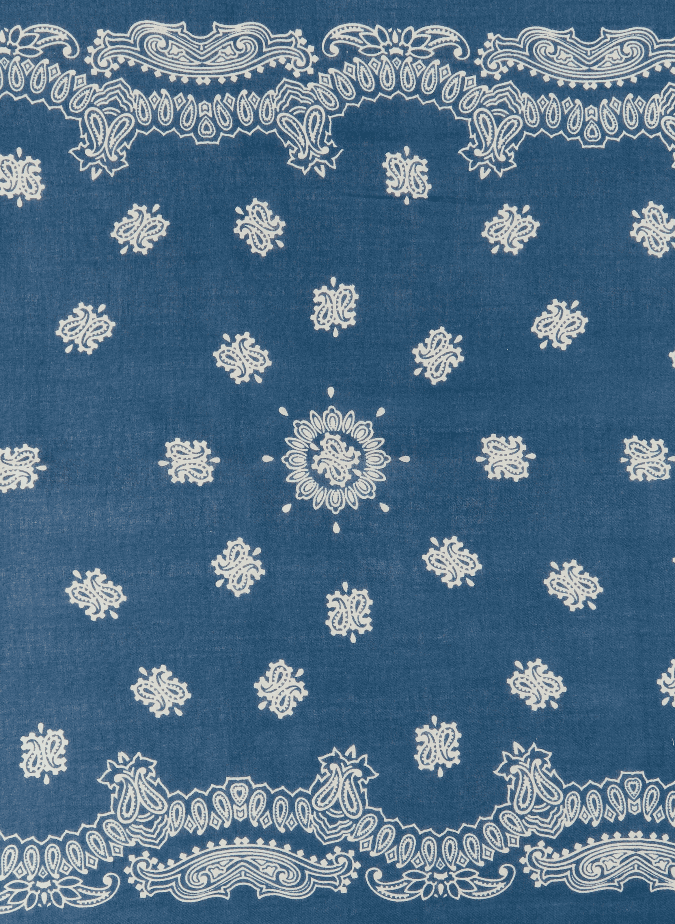 Foulard imprimé bandana en coton et laine SAISON 1865 Bleu