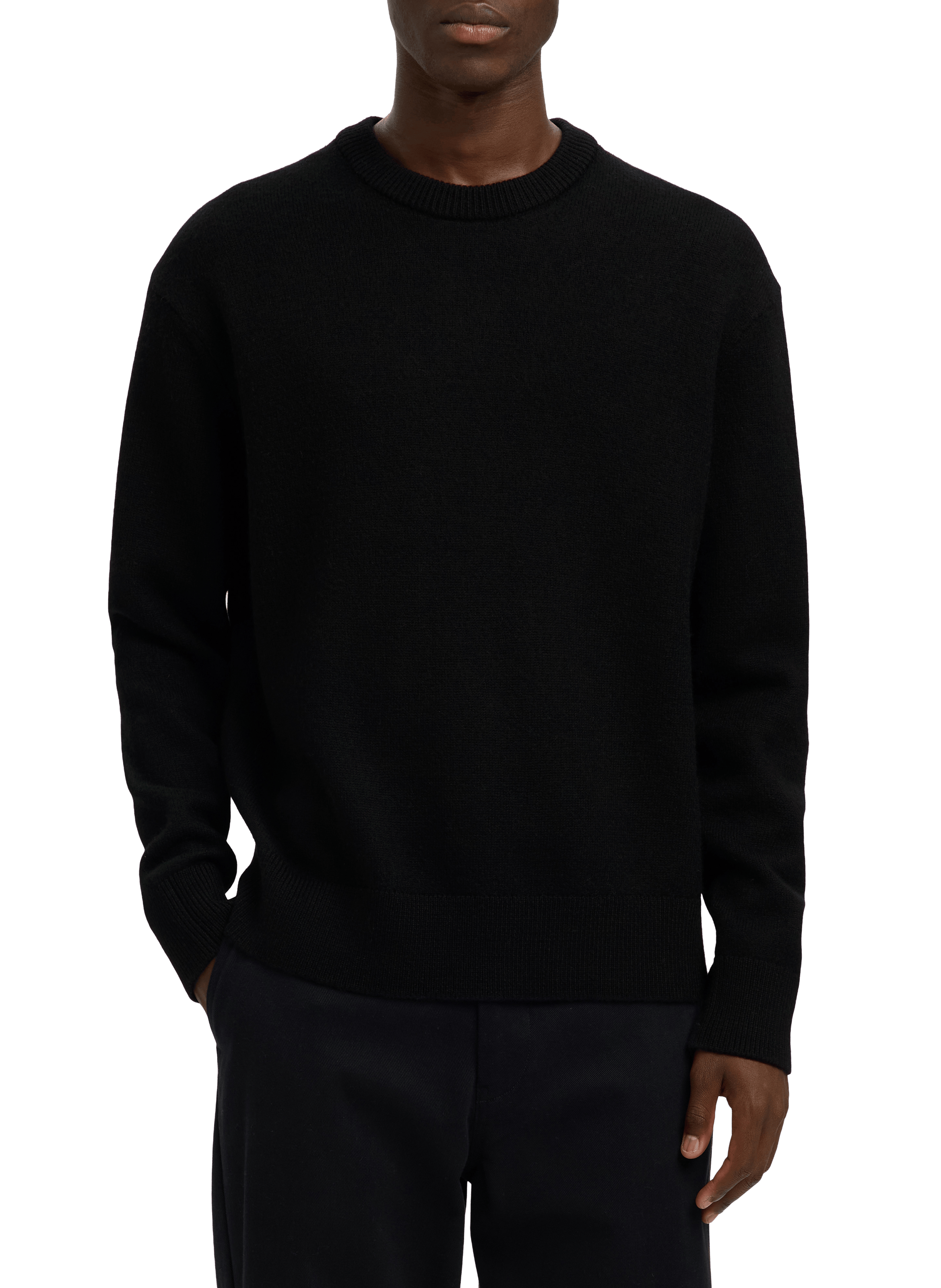 Straight wool jumper SELECTED Black