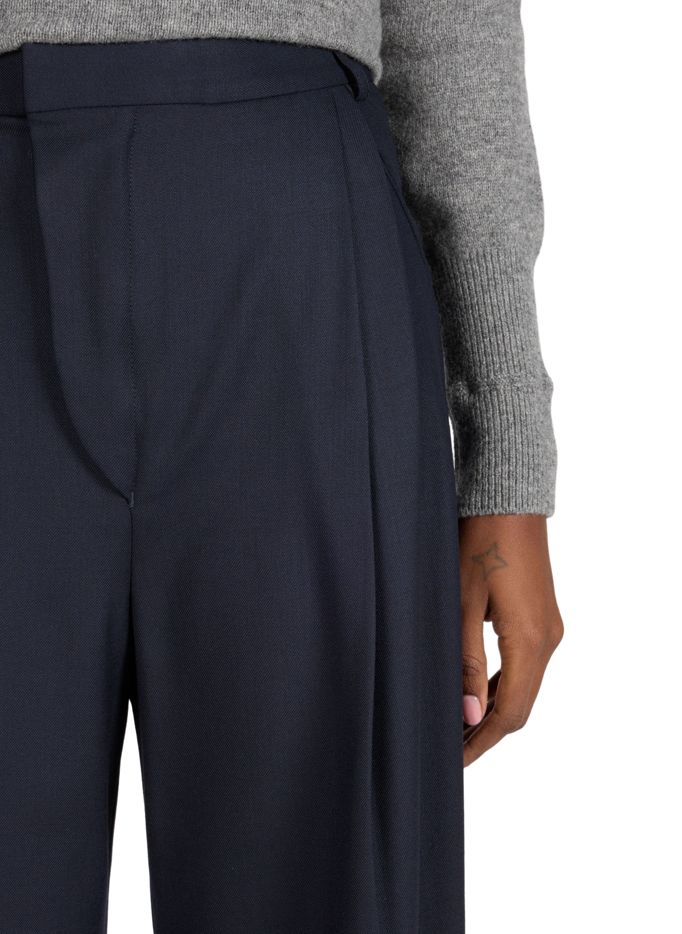 Straight trousers with double pleats VICTORIA BECKHAM Blue