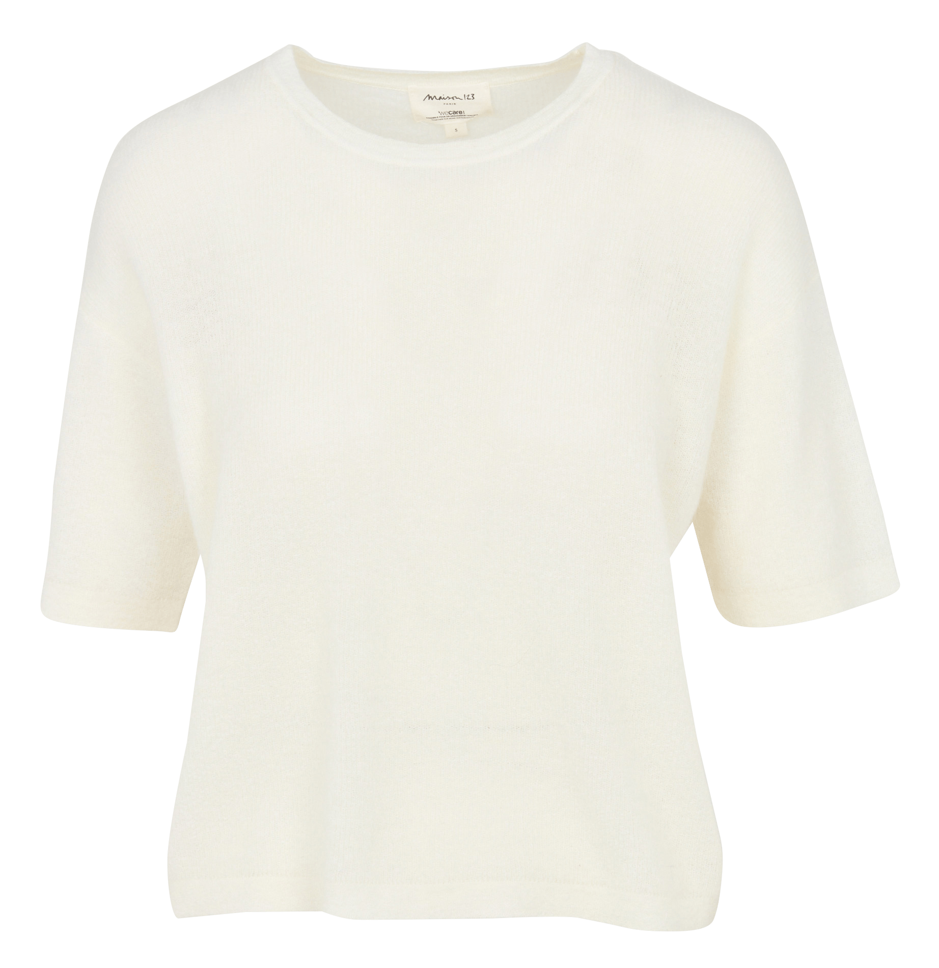 Pull col rond en mohair mélangé paolo bis MAISON 123 Blanc