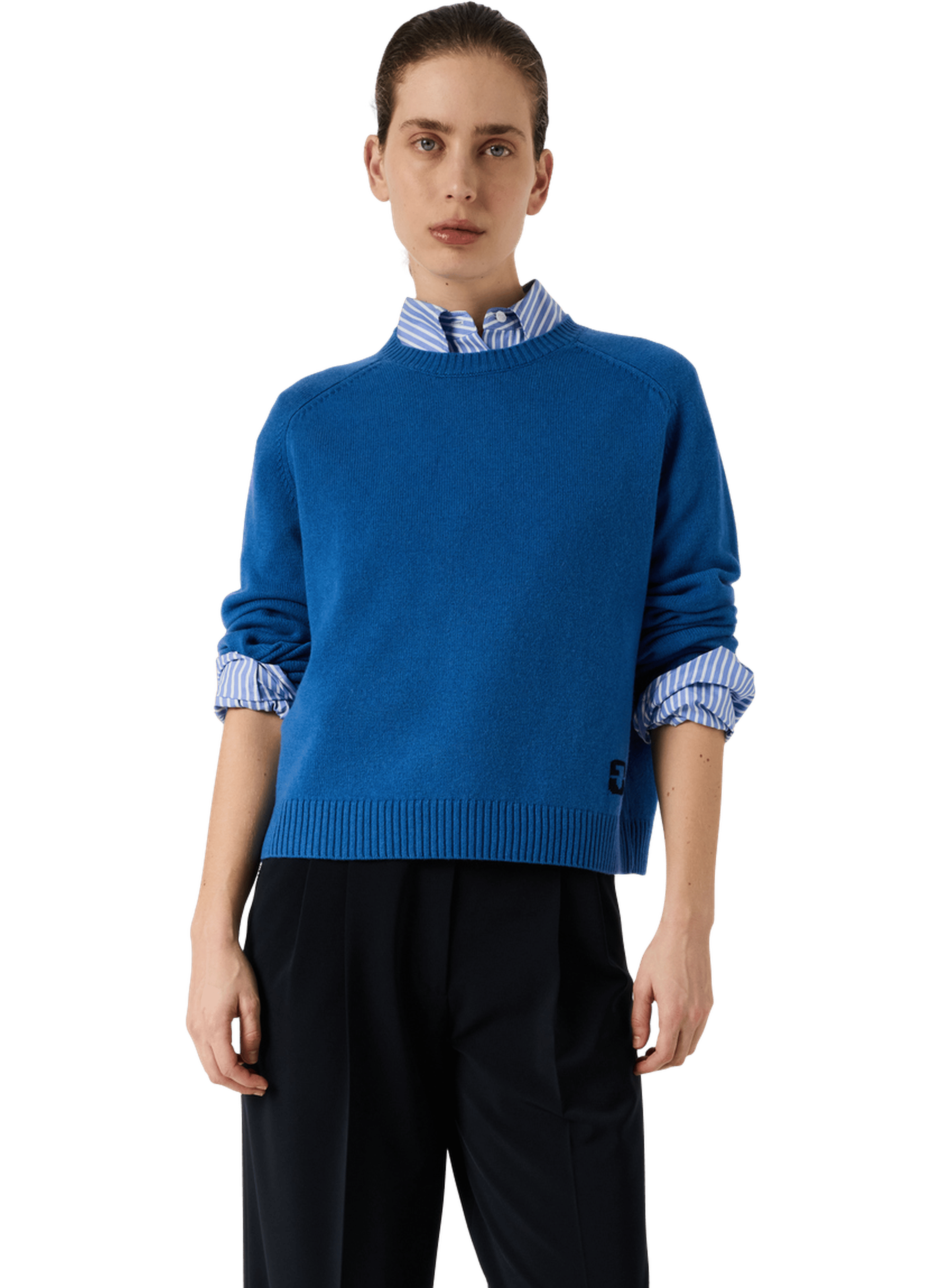 Pull à col rond en laine GERARD DAREL Bleu