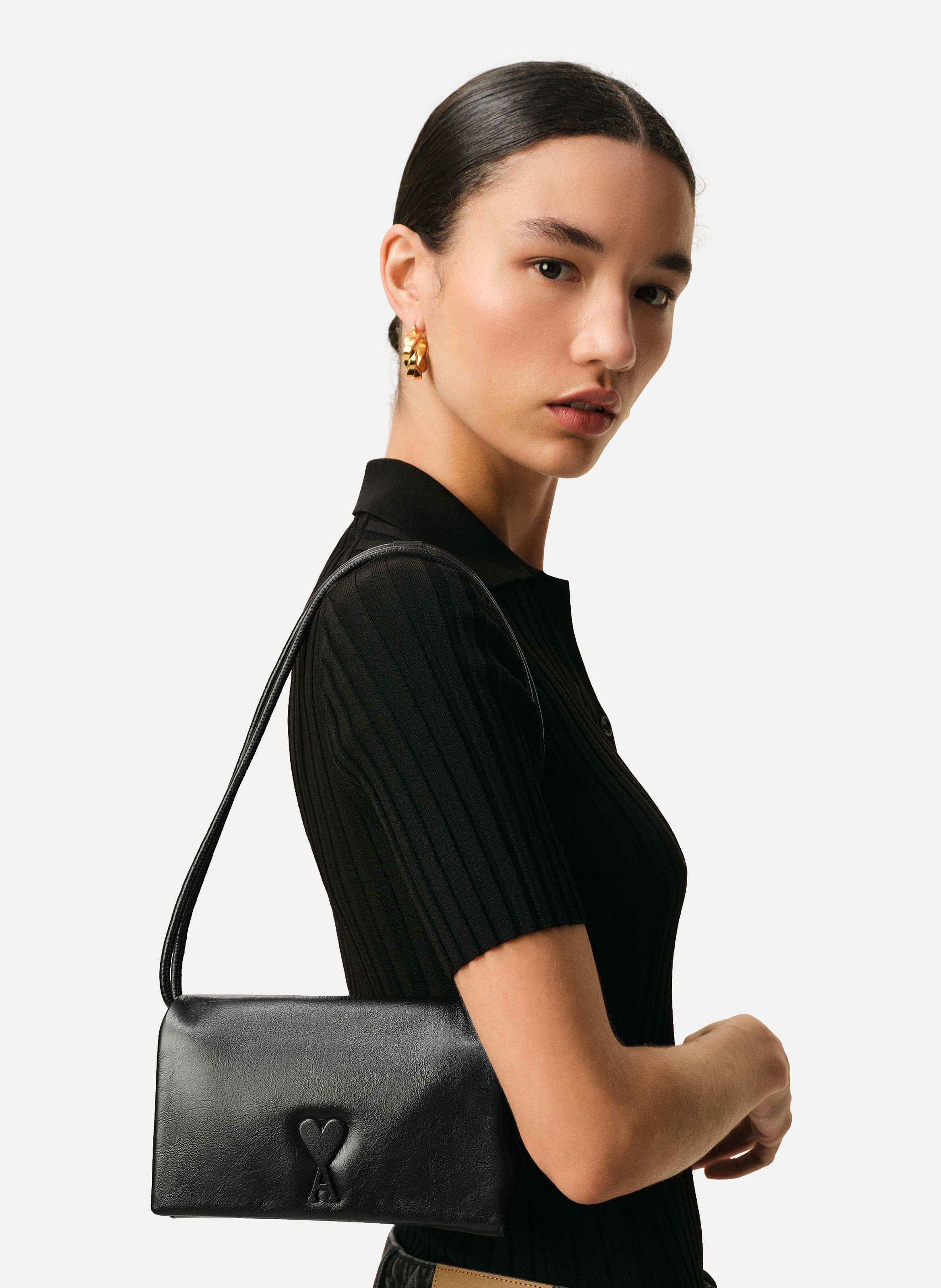 Portefeuille Bandoullière Voulez-Vous unisexe AMI PARIS Noir