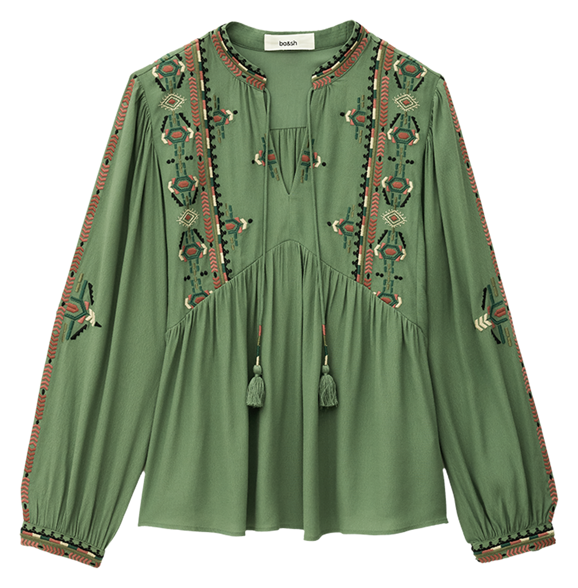 Blouse ample brodée tilt BA&SH Vert