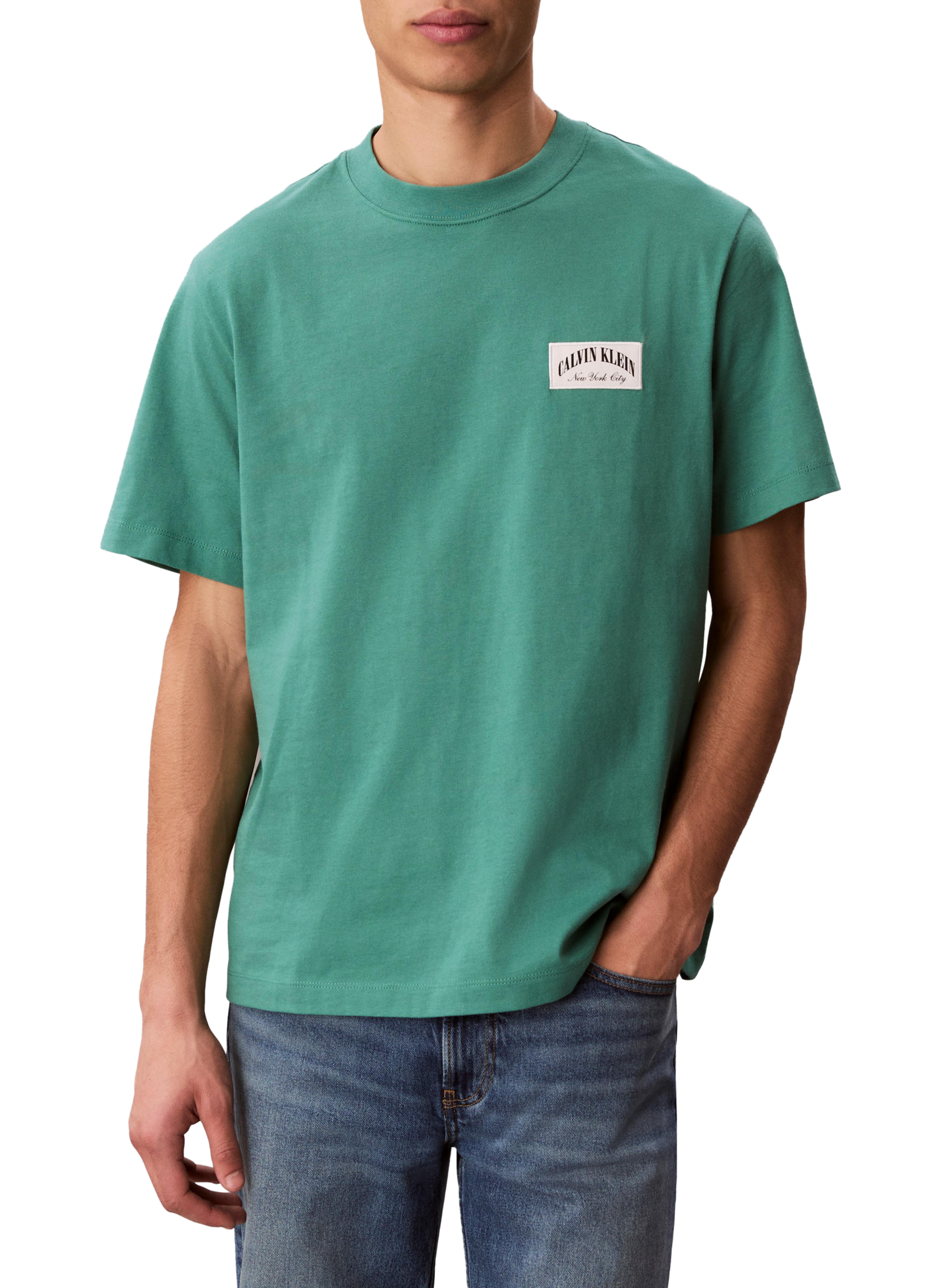 T-shirt droite à logo en coton CALVIN KLEIN Vert