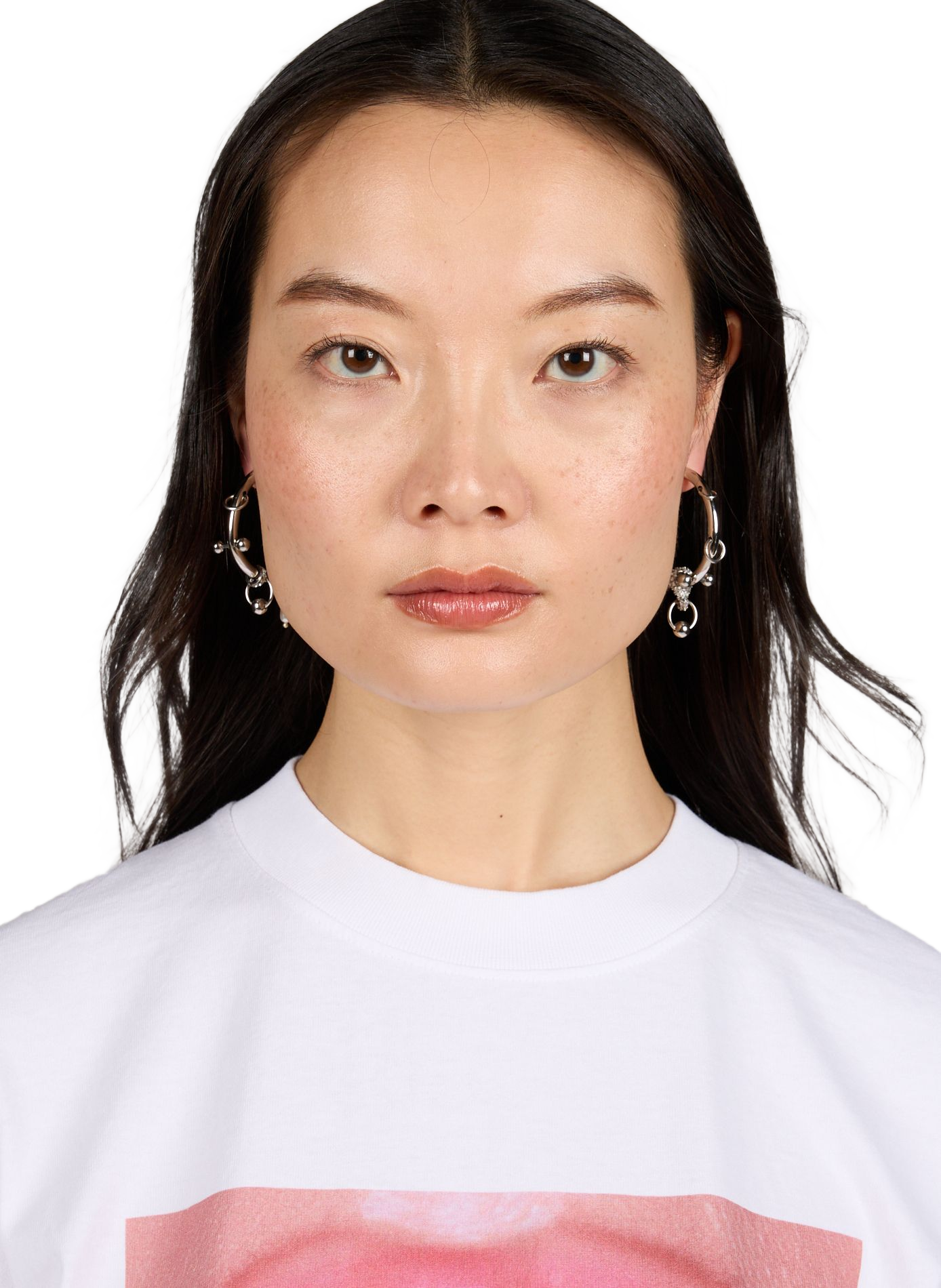 Wide brass Danielle hoop earrings JUSTINE CLENQUET Silver