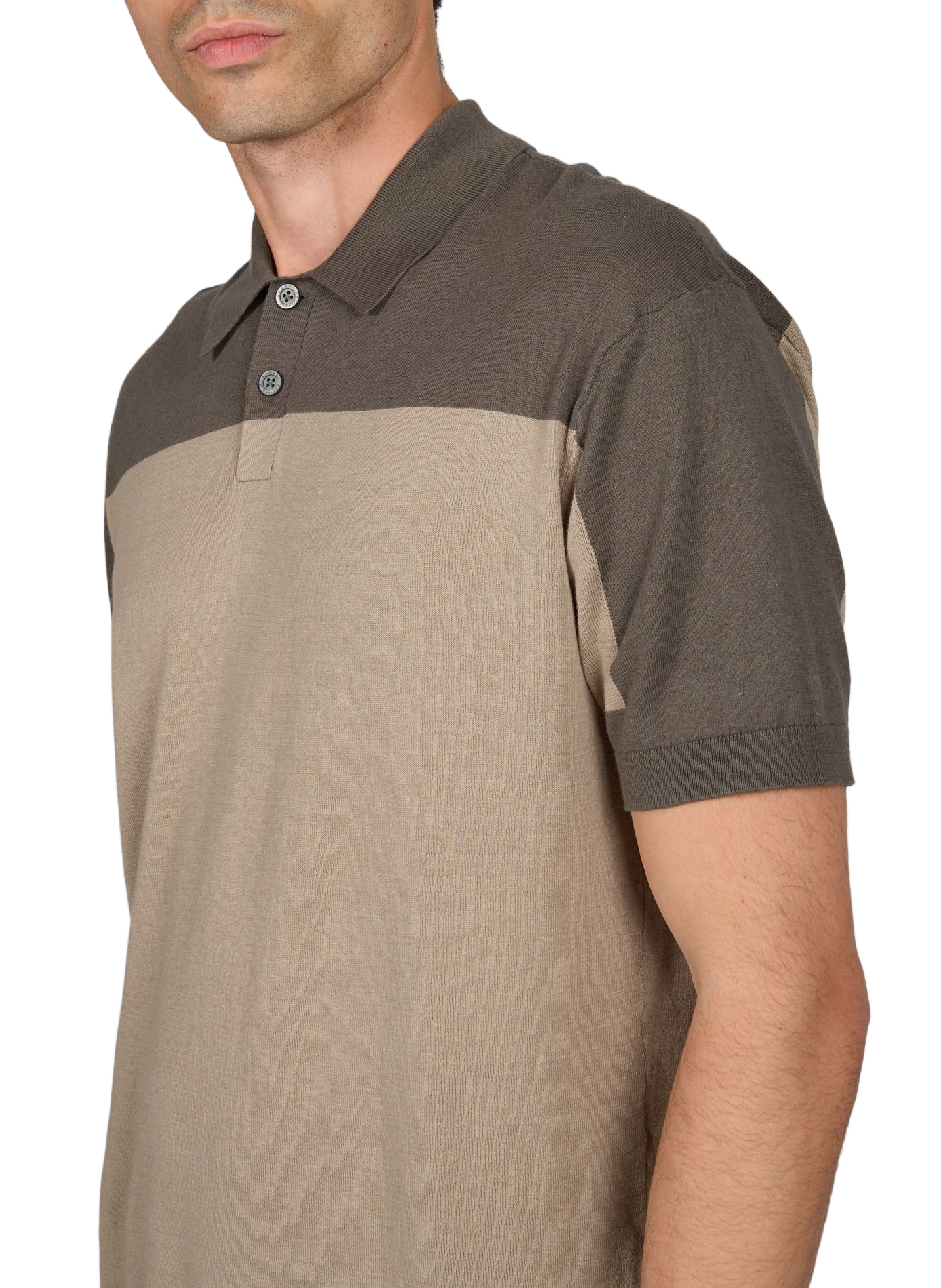 Polo manches courtes en lin et coton ARMANI EXCHANGE Multicolore