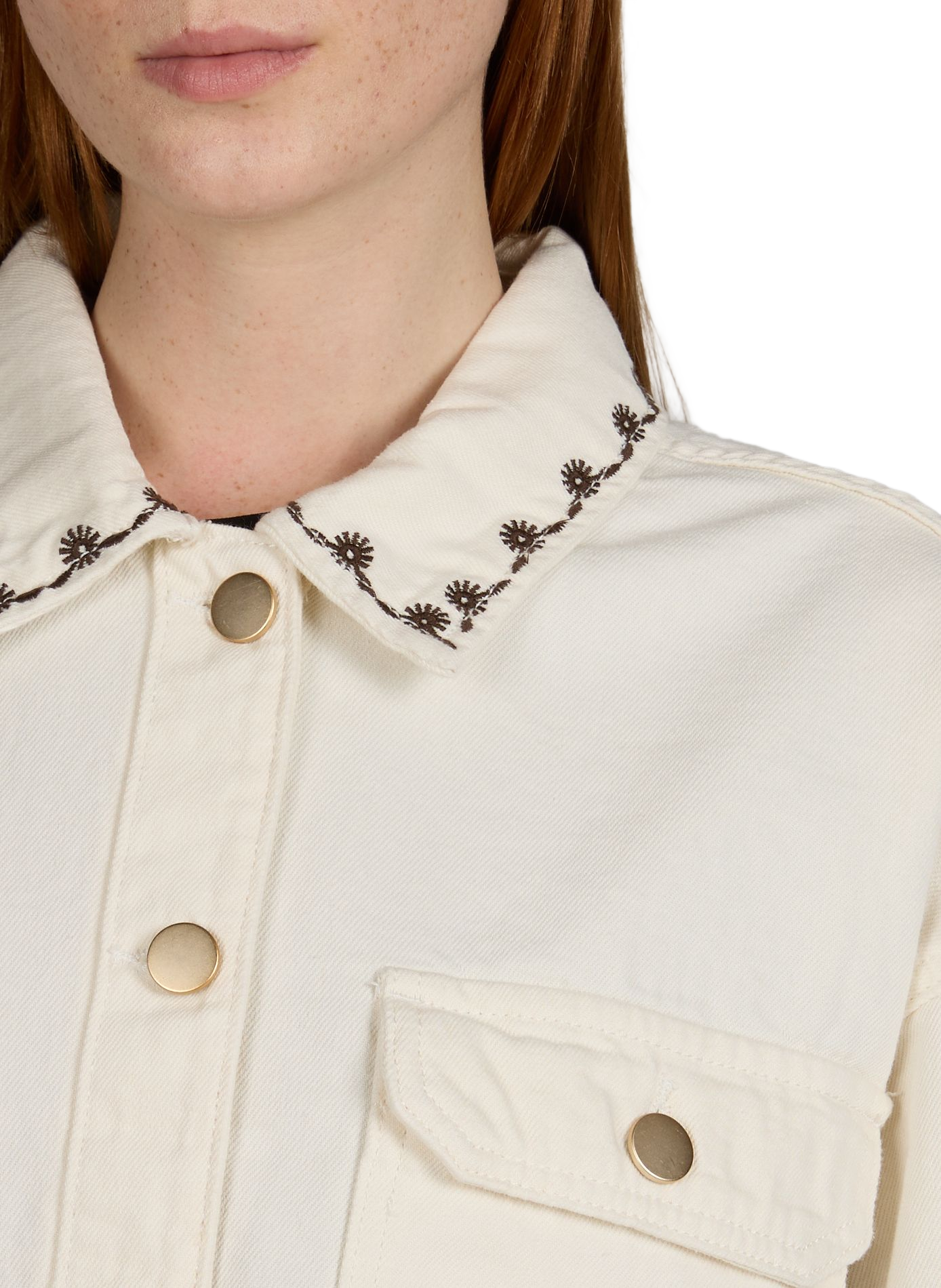 Cotton denim jacket VILA Beige