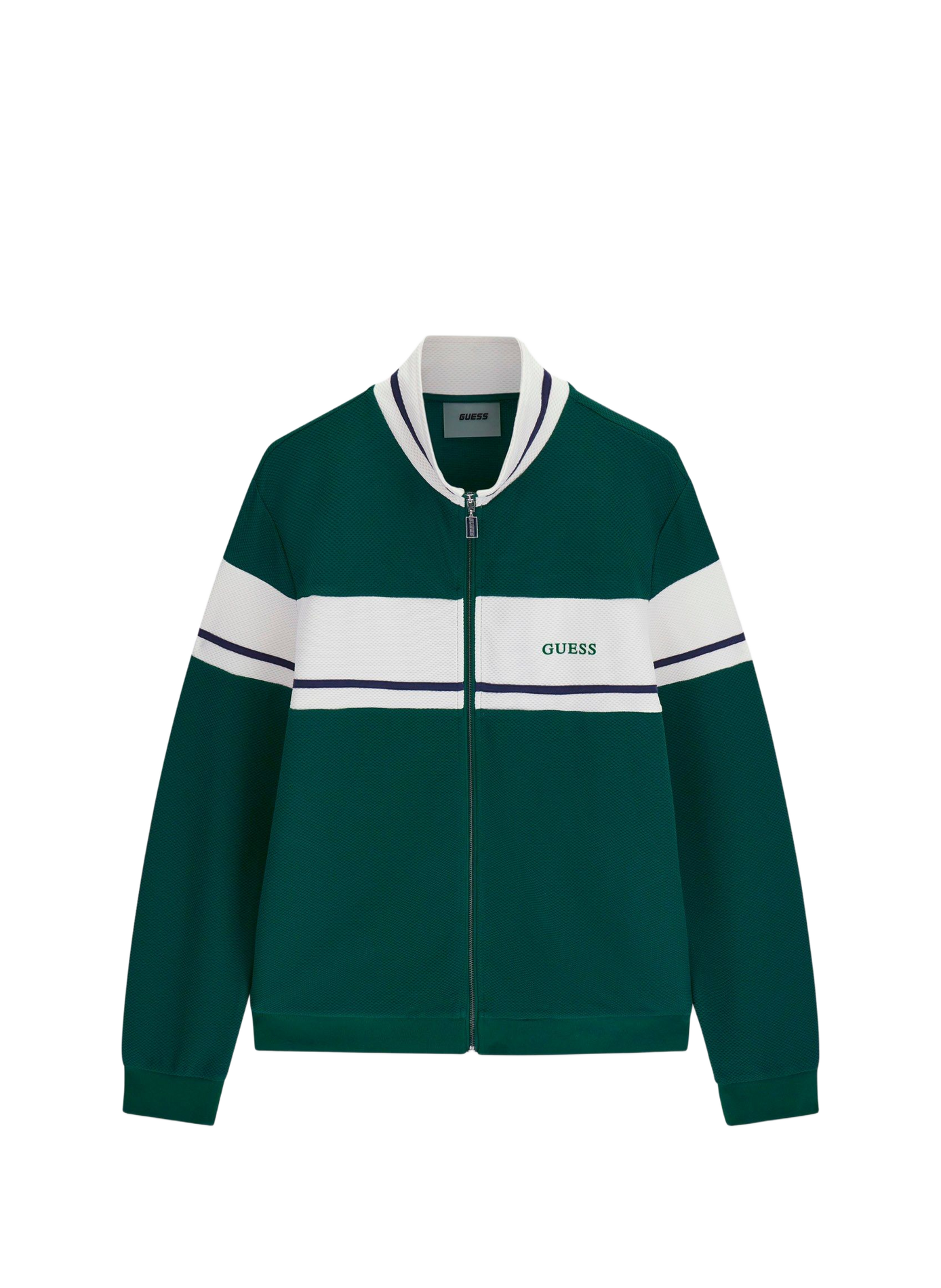 Zip-up sweatshirt with high collar GUESS Green