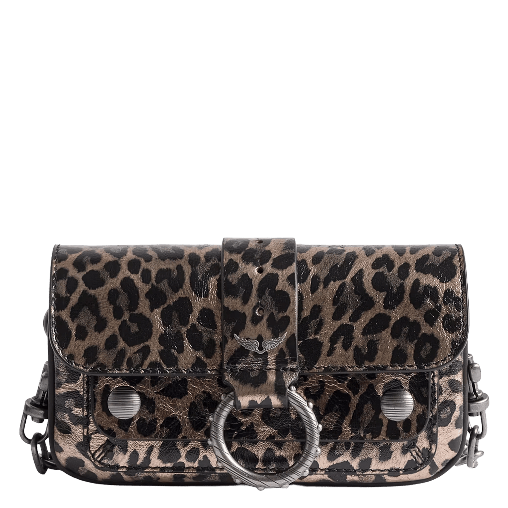 Sac bandoulière en cuir kate wallet ZADIG&VOLTAIRE Argent