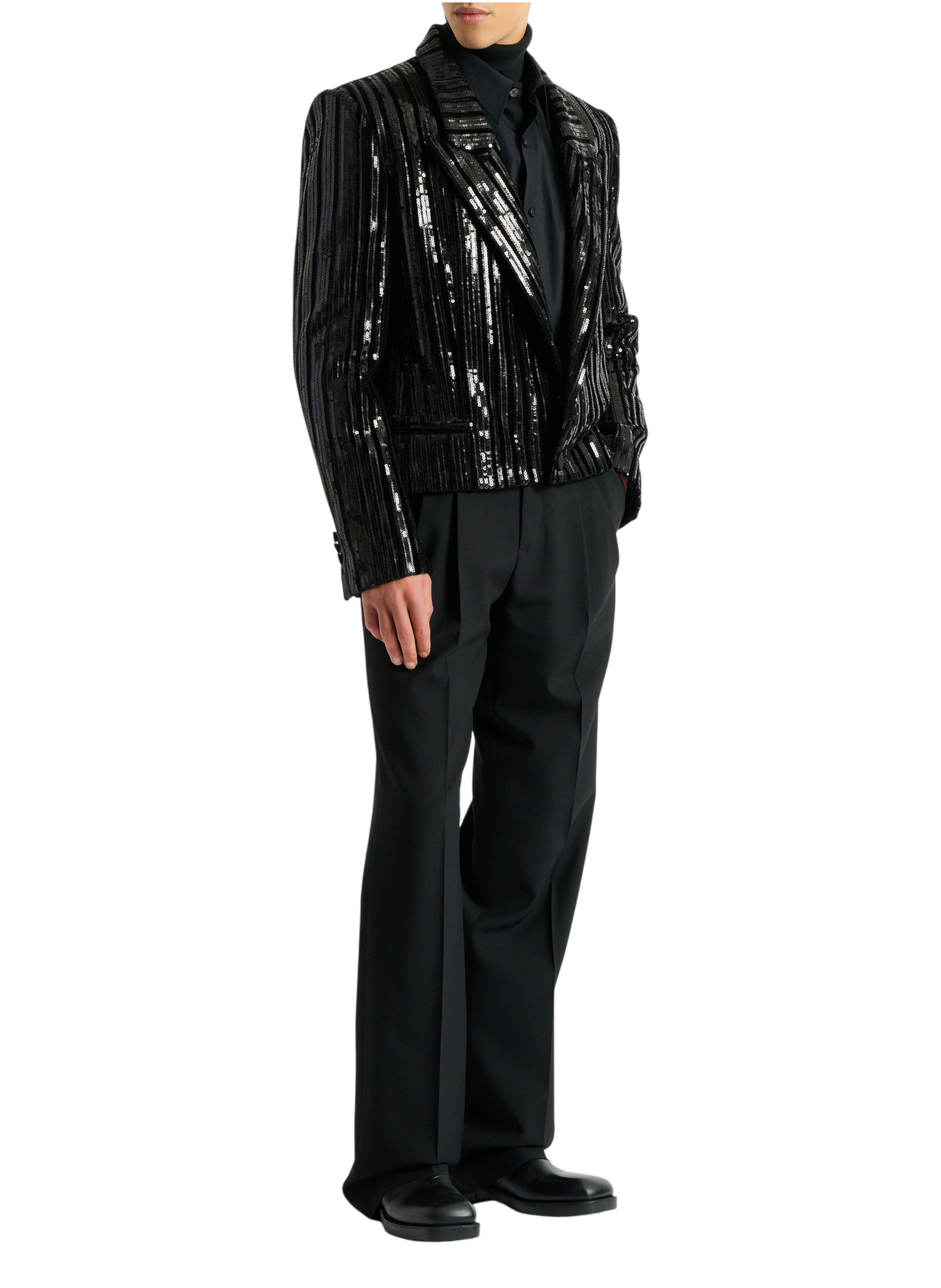 Spencer en velours à sequins BALMAIN Noir