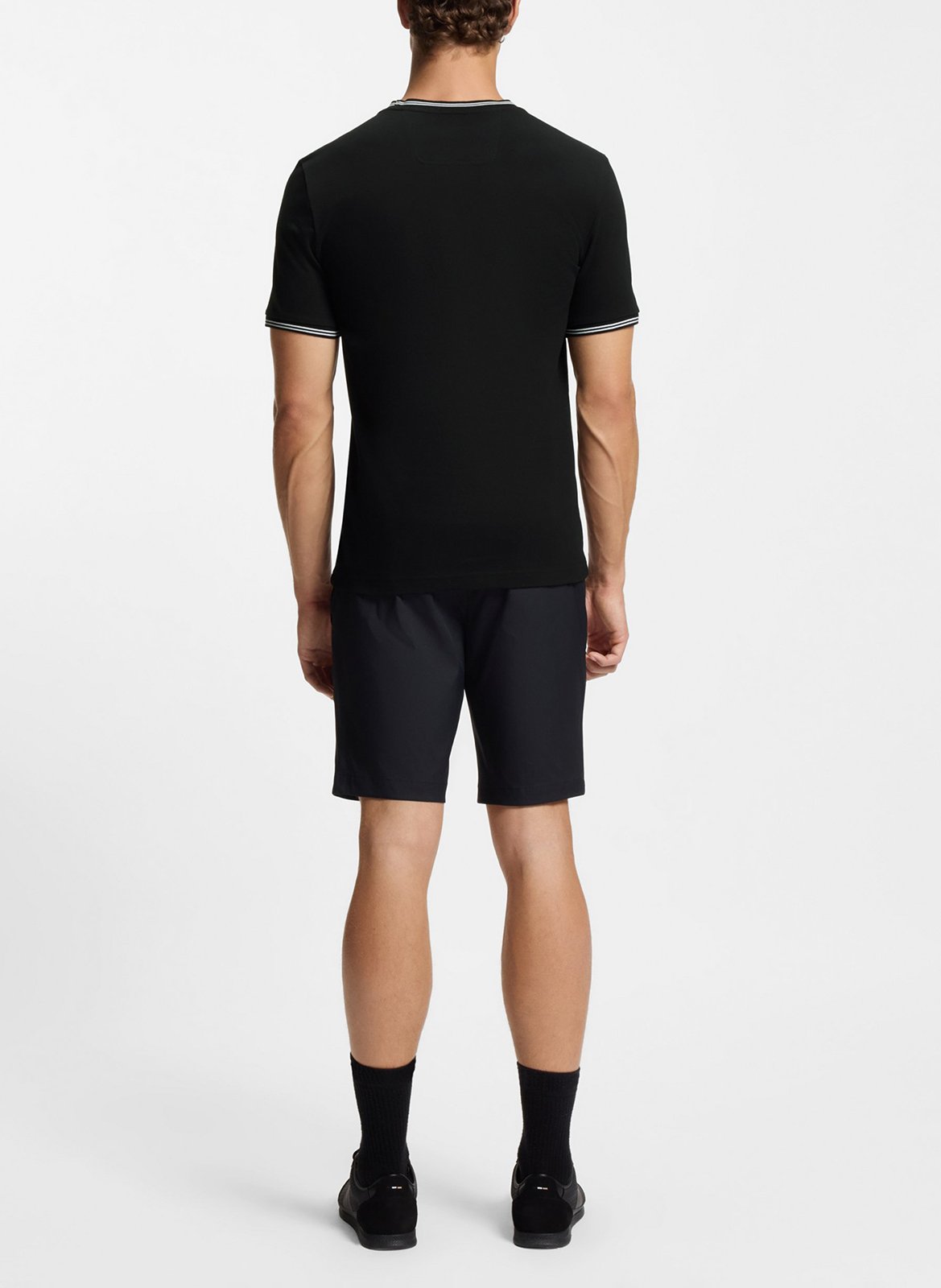 Tee-shirt col rond en coton mélangé BOSS Noir