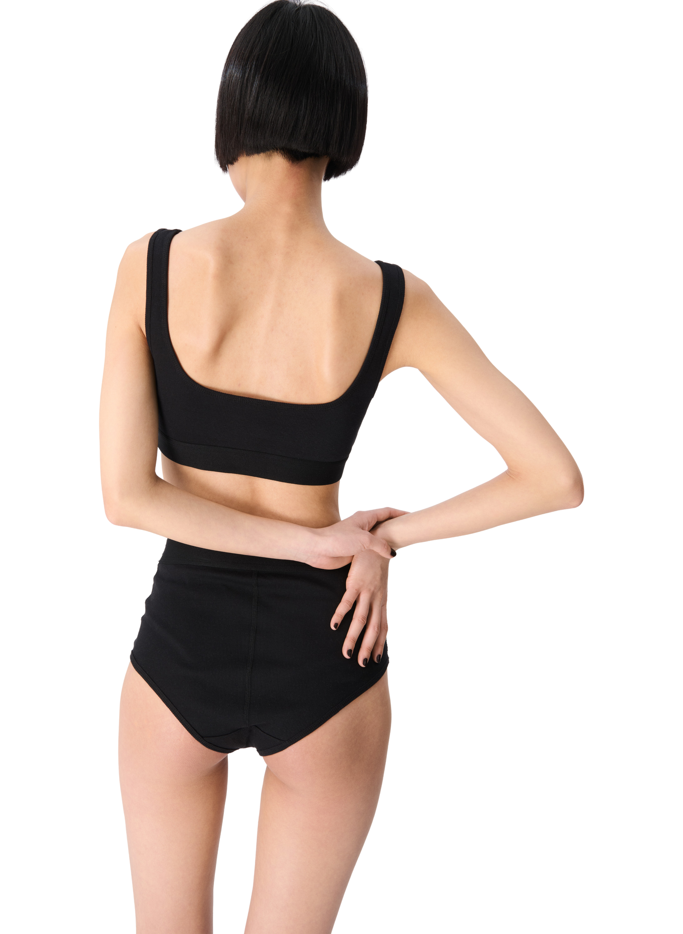 Sportbeha van stretchjersey met maanlogo MARINE SERRE Zwart