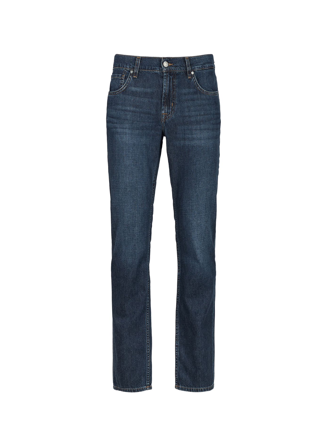 Gerade geschnittene Hose aus Baumwolle und Seide 7 FOR ALL MANKIND Blau