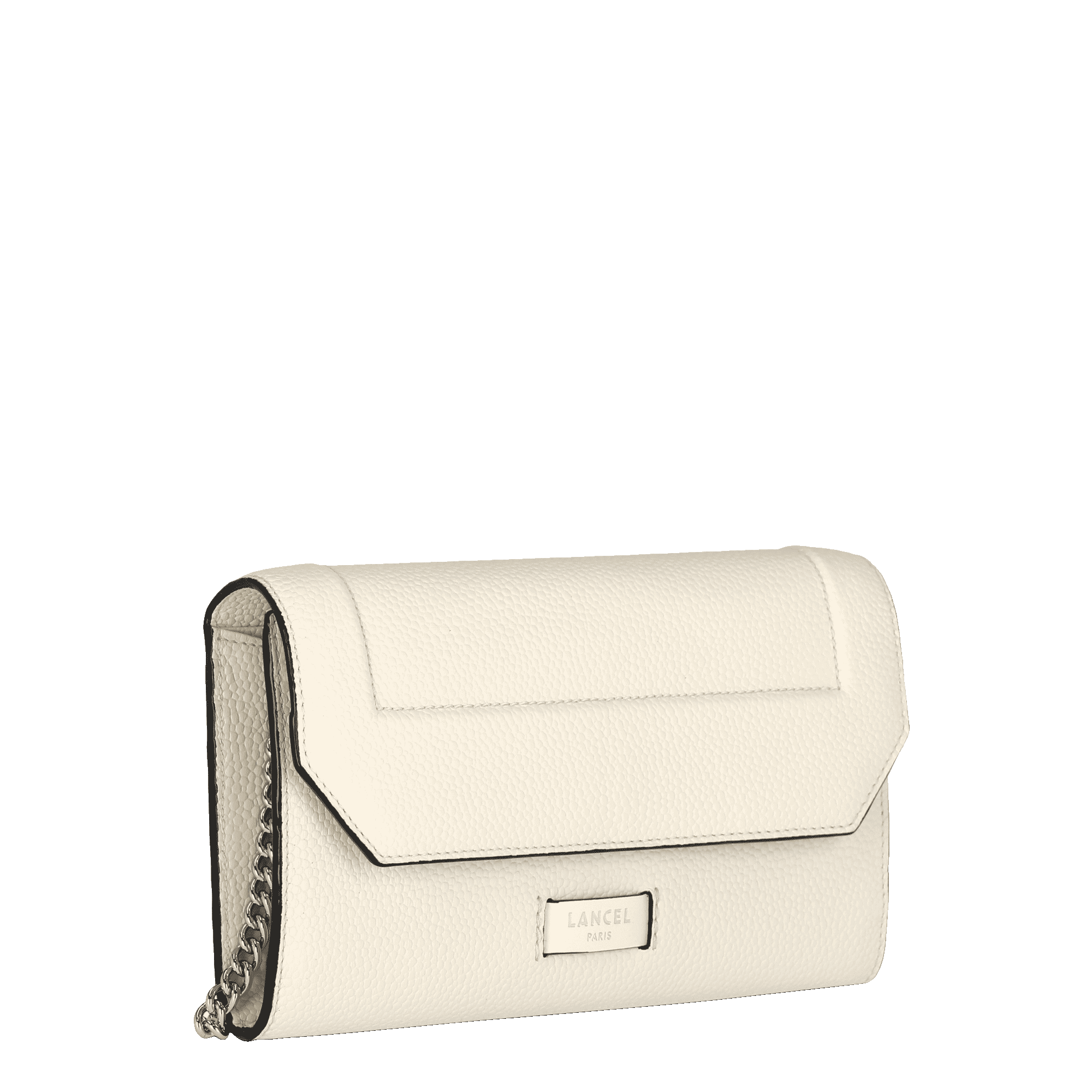 Portefeuille chaine ninon de lancel en cuirs de vachette graine & lisse LANCEL Blanc