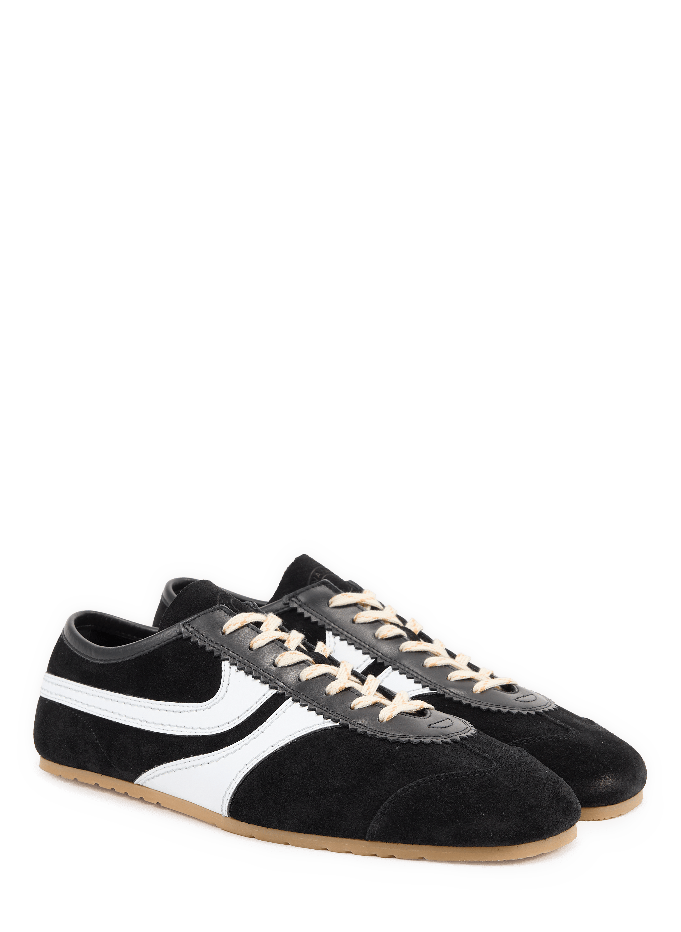 Two-material sneakers with a thin leather sole DRIES VAN NOTEN Black