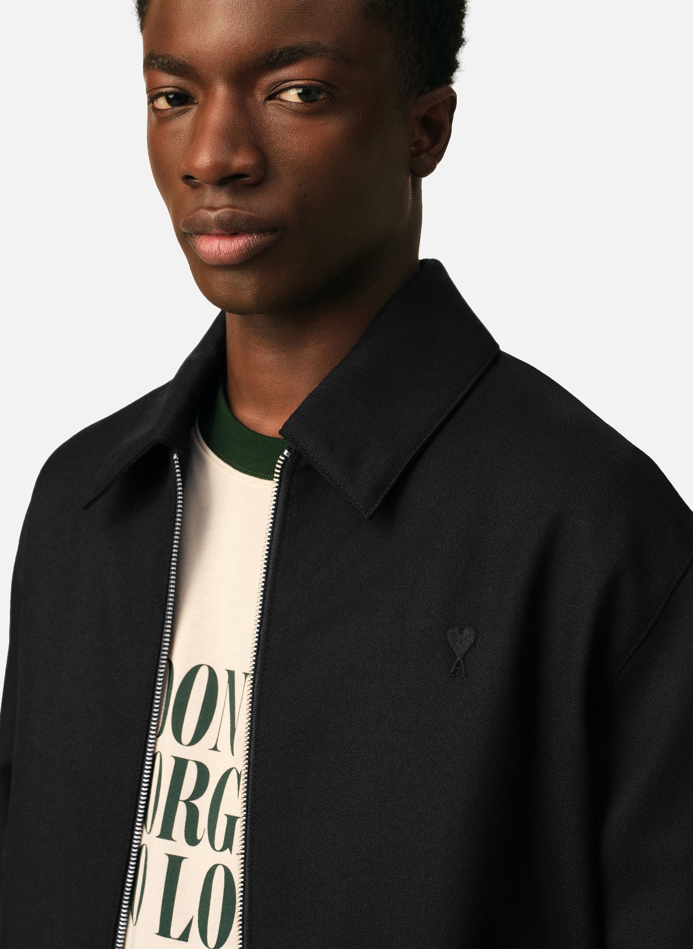 Blouson rembourré en laine ami de coeur AMI PARIS Noir