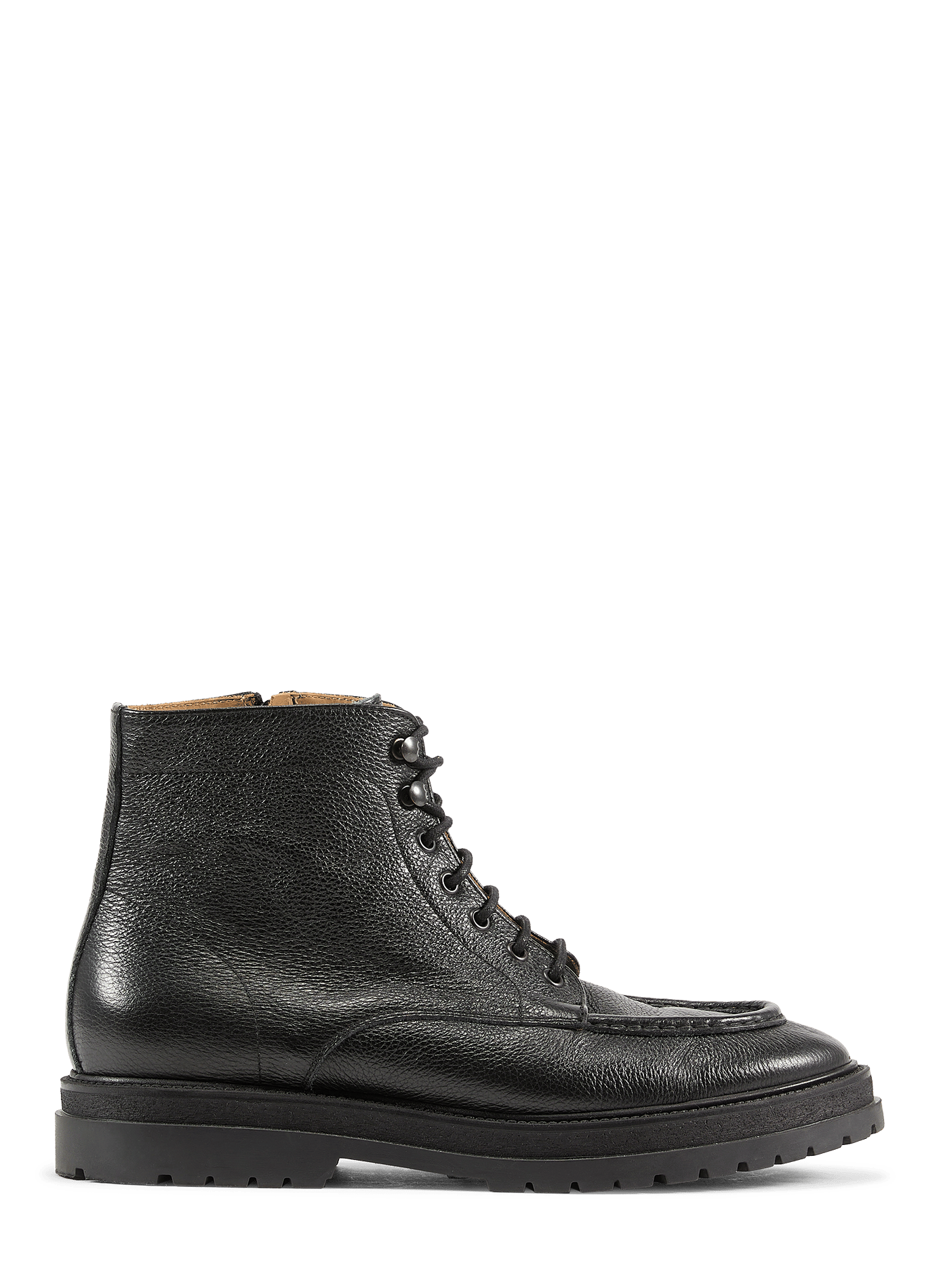 Grained leather lace-up ankle boots SAISON 1865 Black