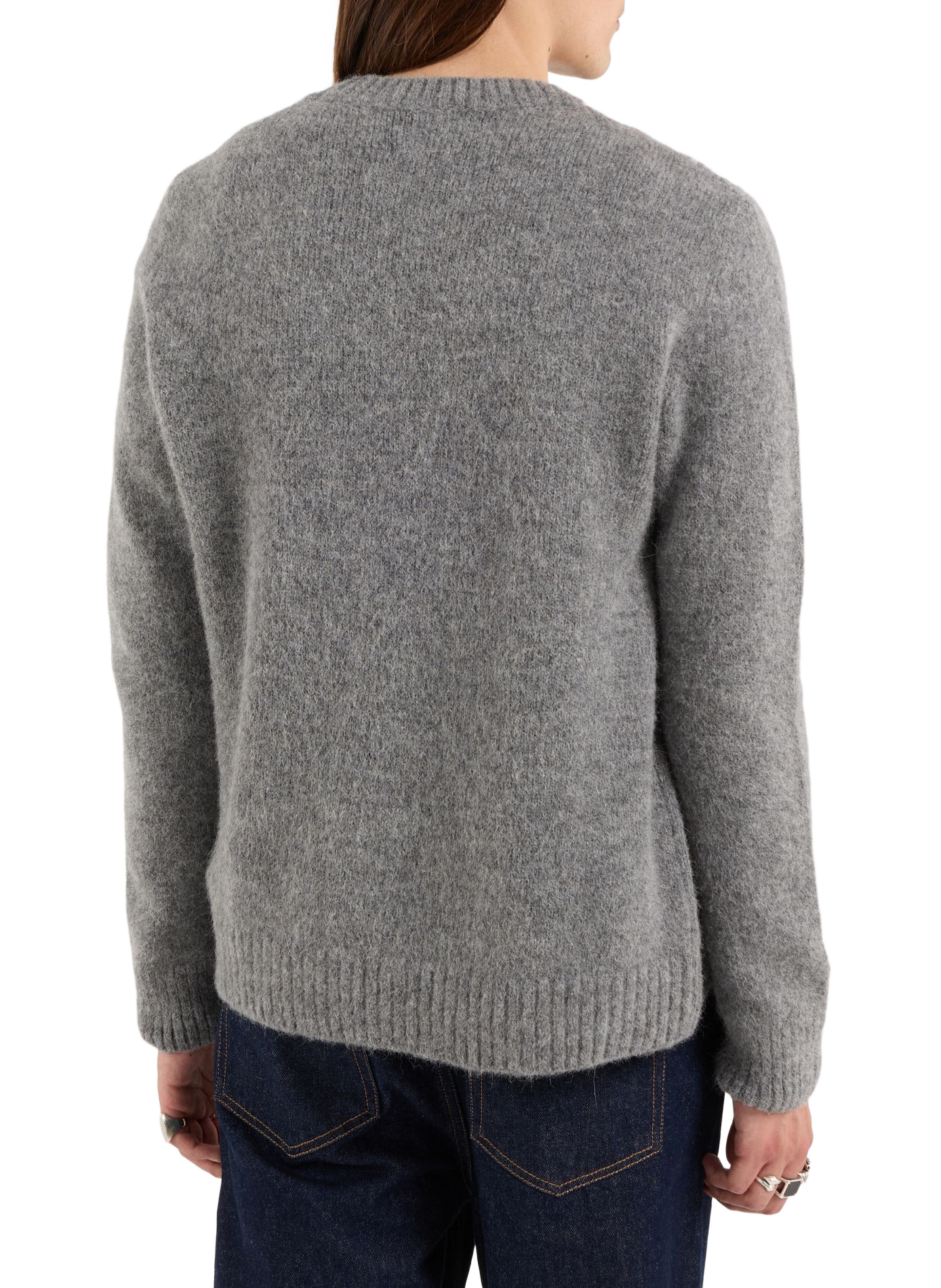 Round neck alpaca blend sweater SAISON 1865 Grey