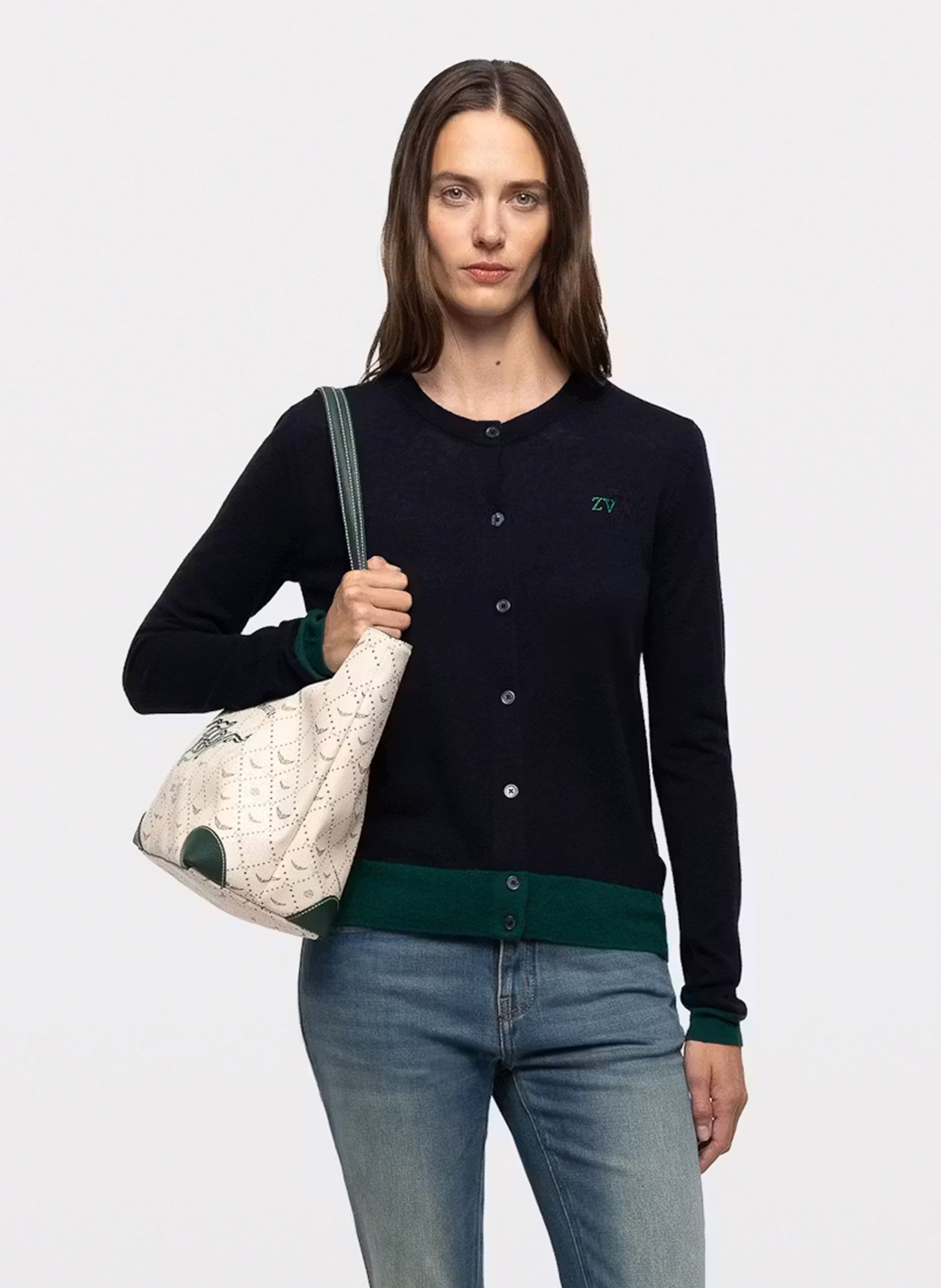 Gilet droit col rond en cachemire missya ZADIG&VOLTAIRE Bleu