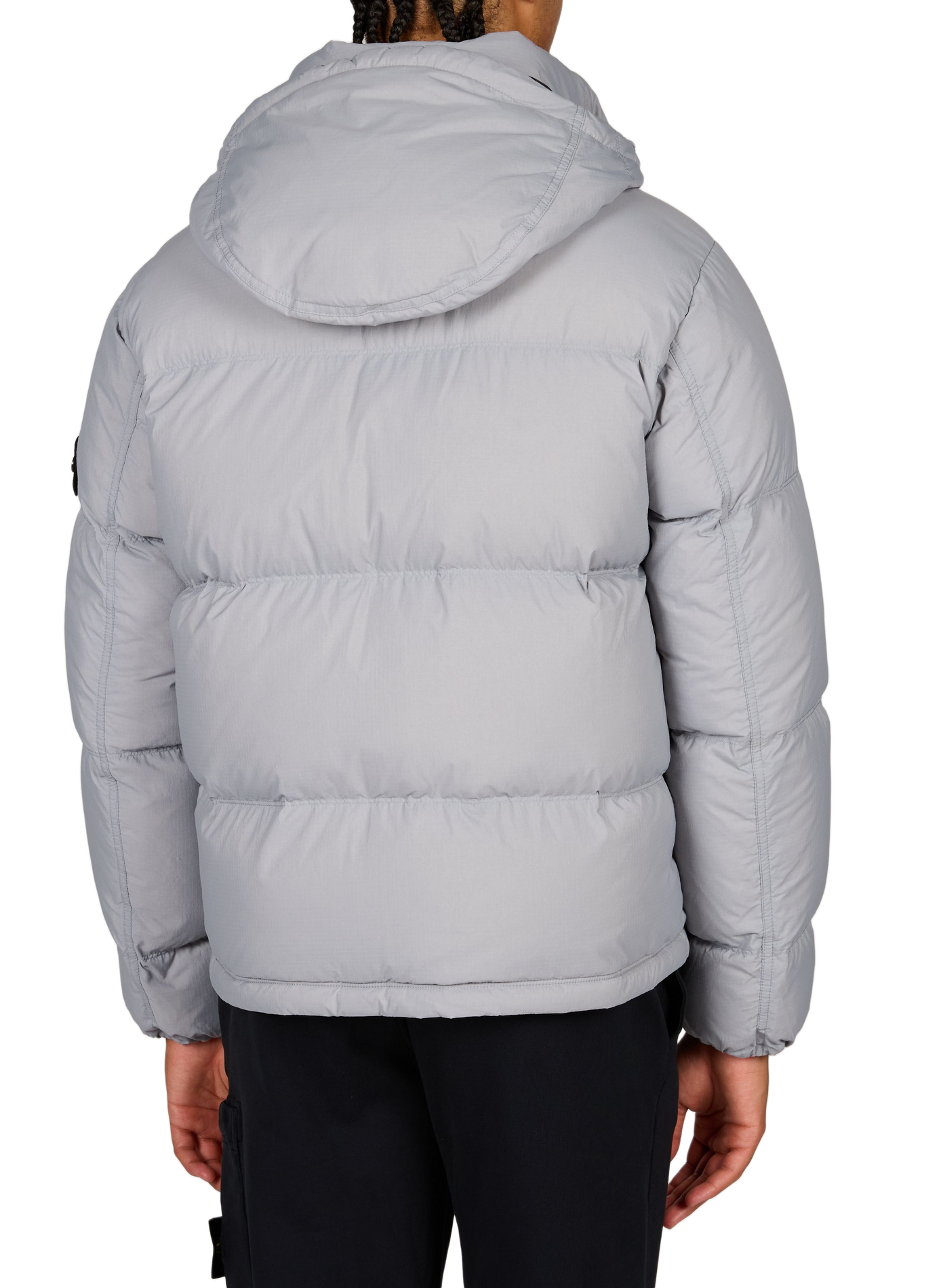 Korte gewatteerde donsjas STONE ISLAND Grijs