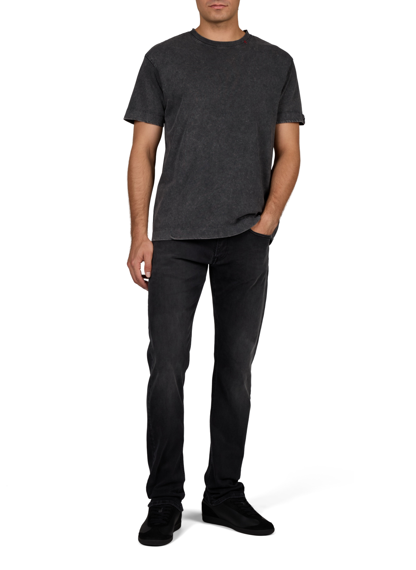 Tee-shirt col rond en coton REPLAY Gris