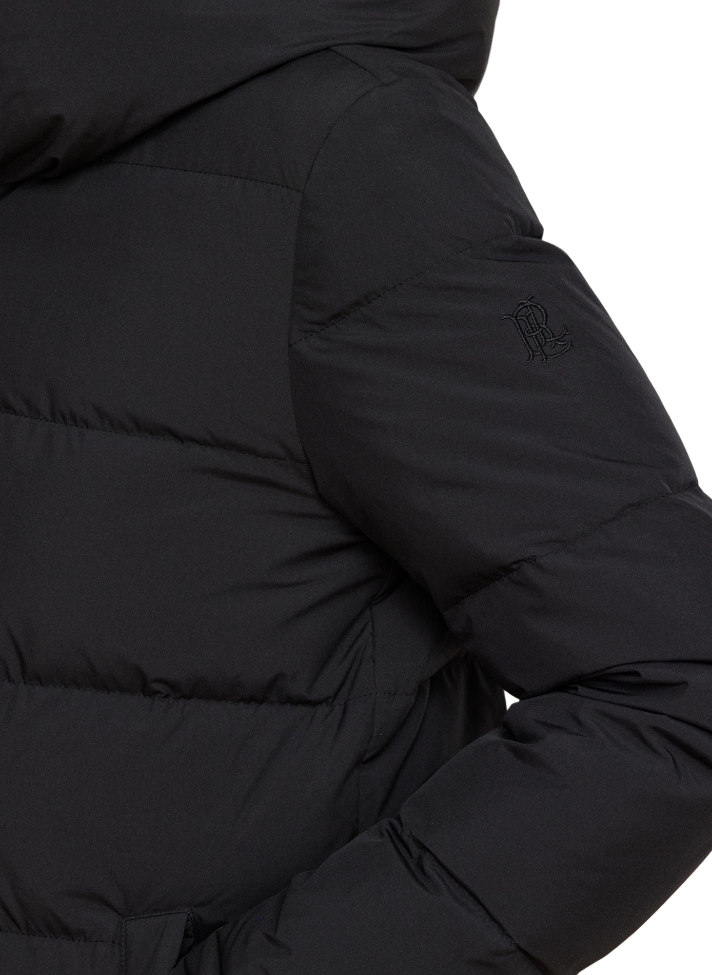 Long quilted hooded puffer coat LAUREN Black