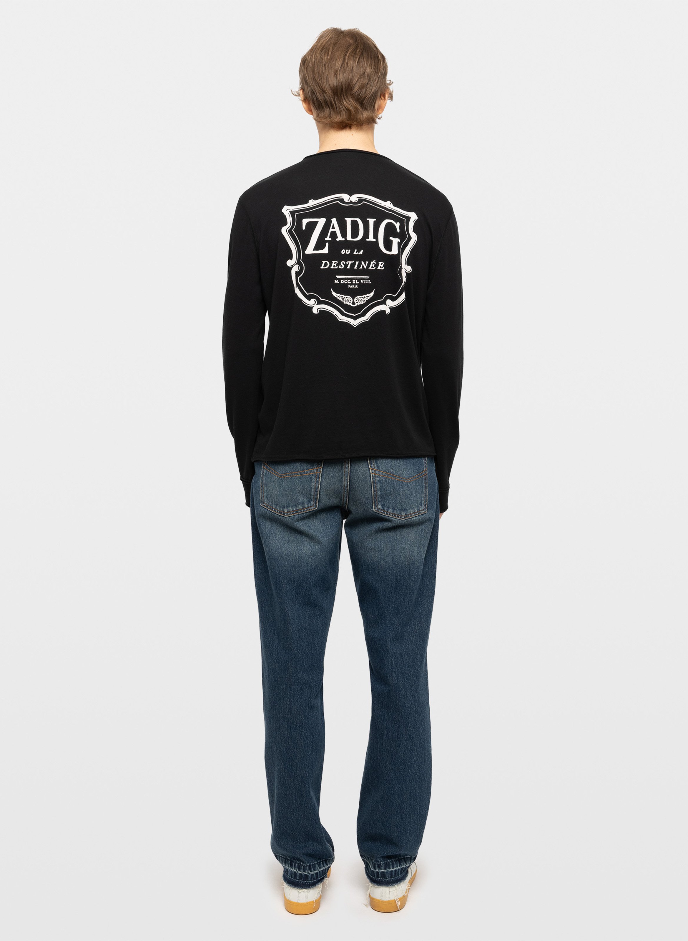 Tee-shirt droit en coton monastir ZADIG&VOLTAIRE Noir