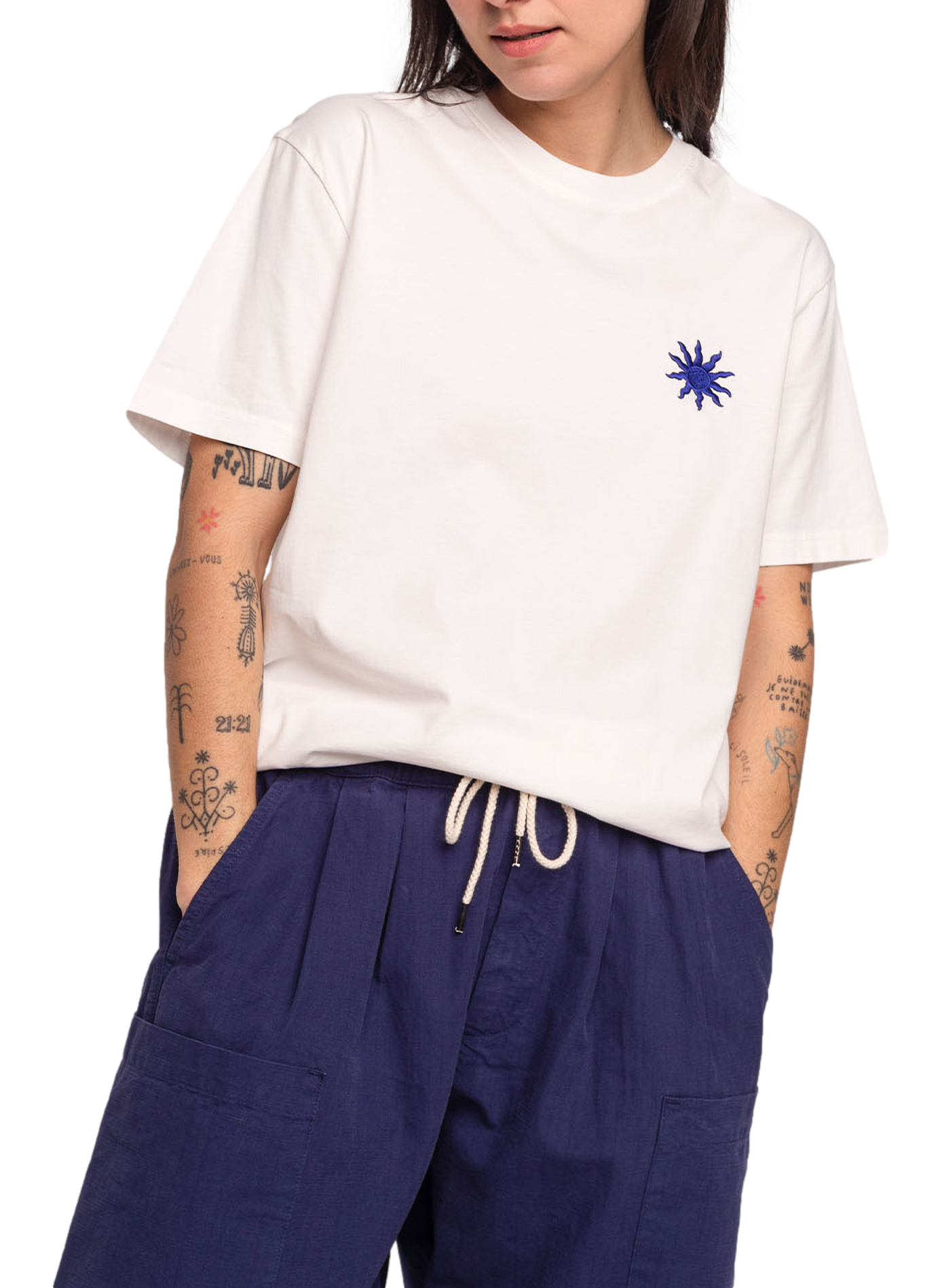 Oversized cotton T-shirt OLOW Beige