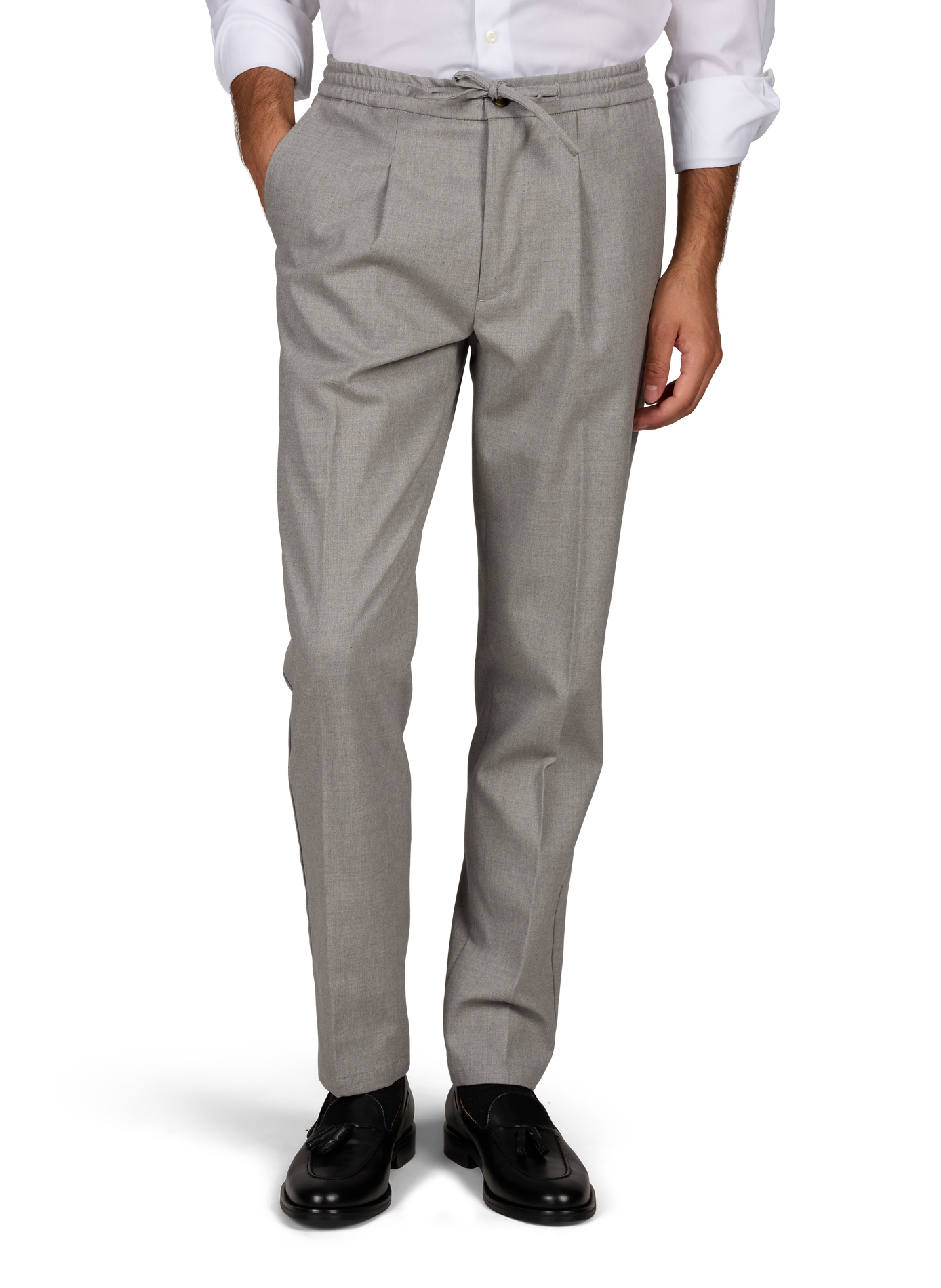 Straight cotton-blend trousers AURELIEN Grey