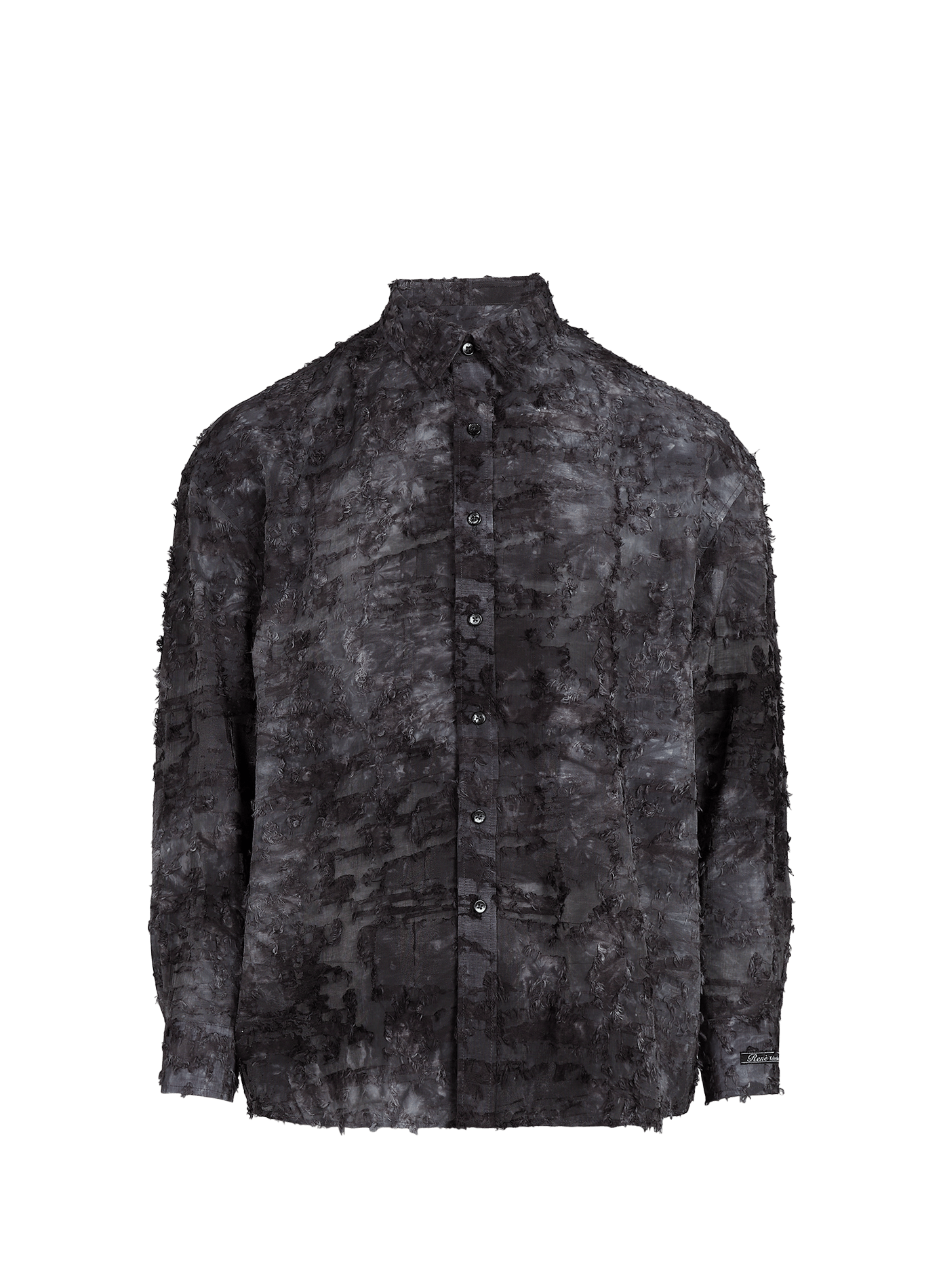 Oversized fringed shirt RENÈ Grey