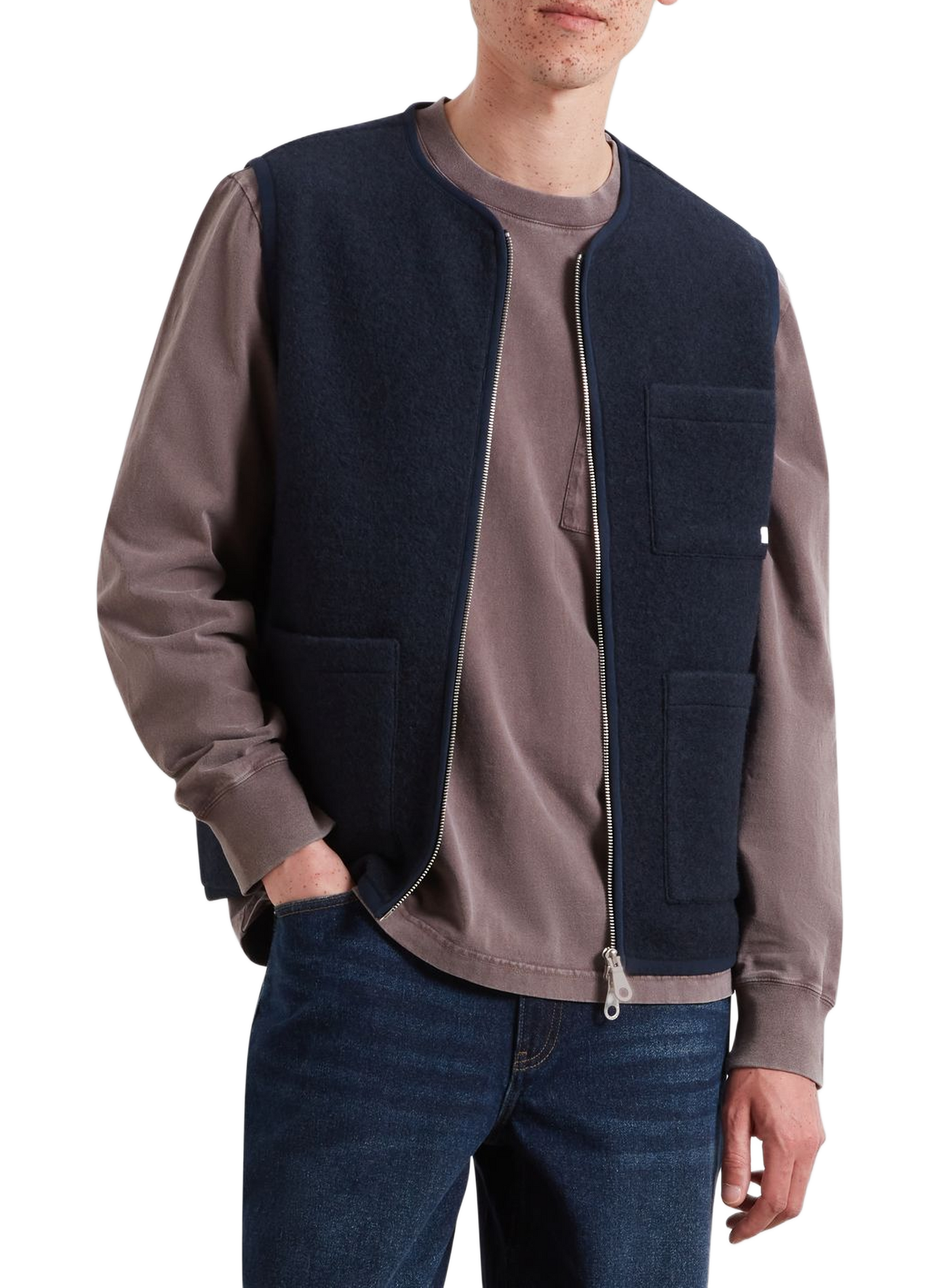 Veste sans manches en laine mélangée FARAH Blau