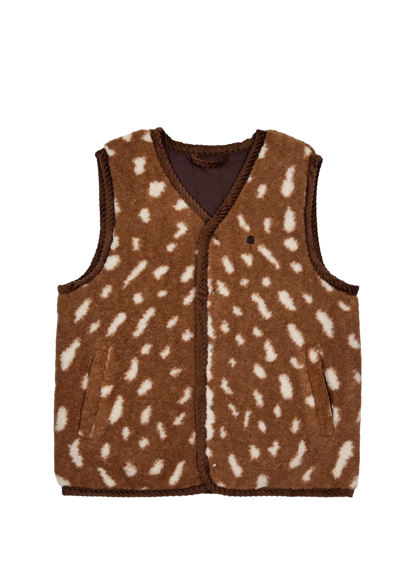 Fluffy sleeveless mixed cotton vest FAGUO Brown