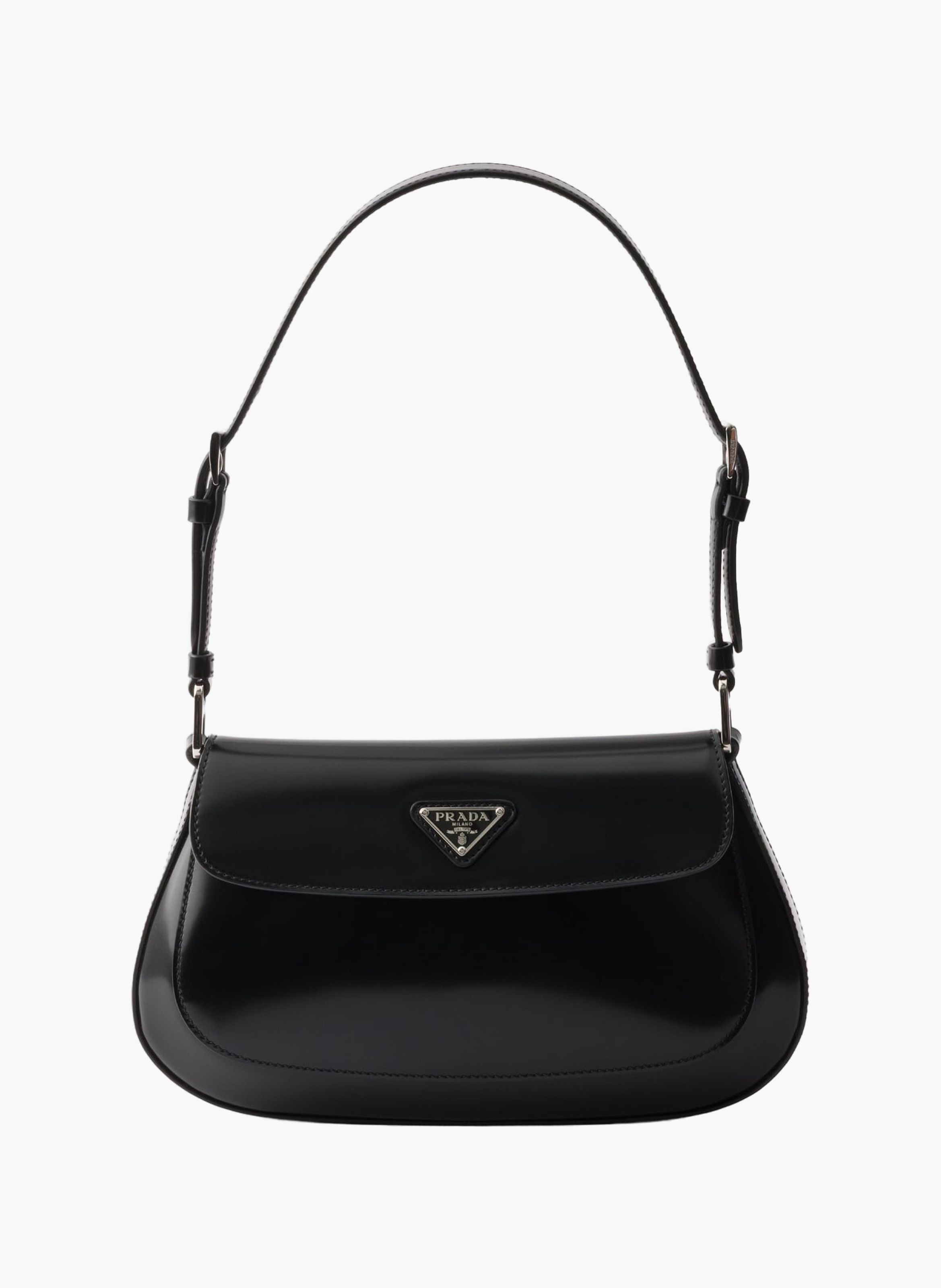 Sac porté épaule prada cleo en cuir brossé PRADA Noir