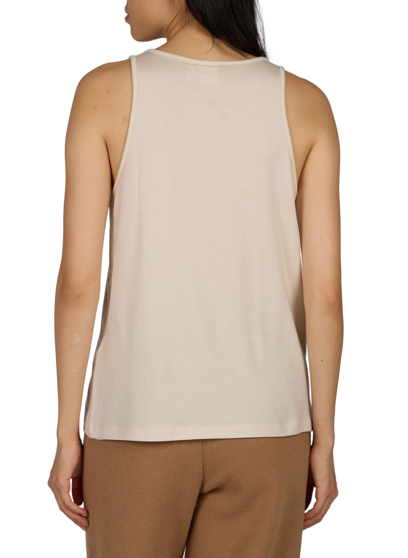 Straight round neck tank top ROUGE EDIT Beige