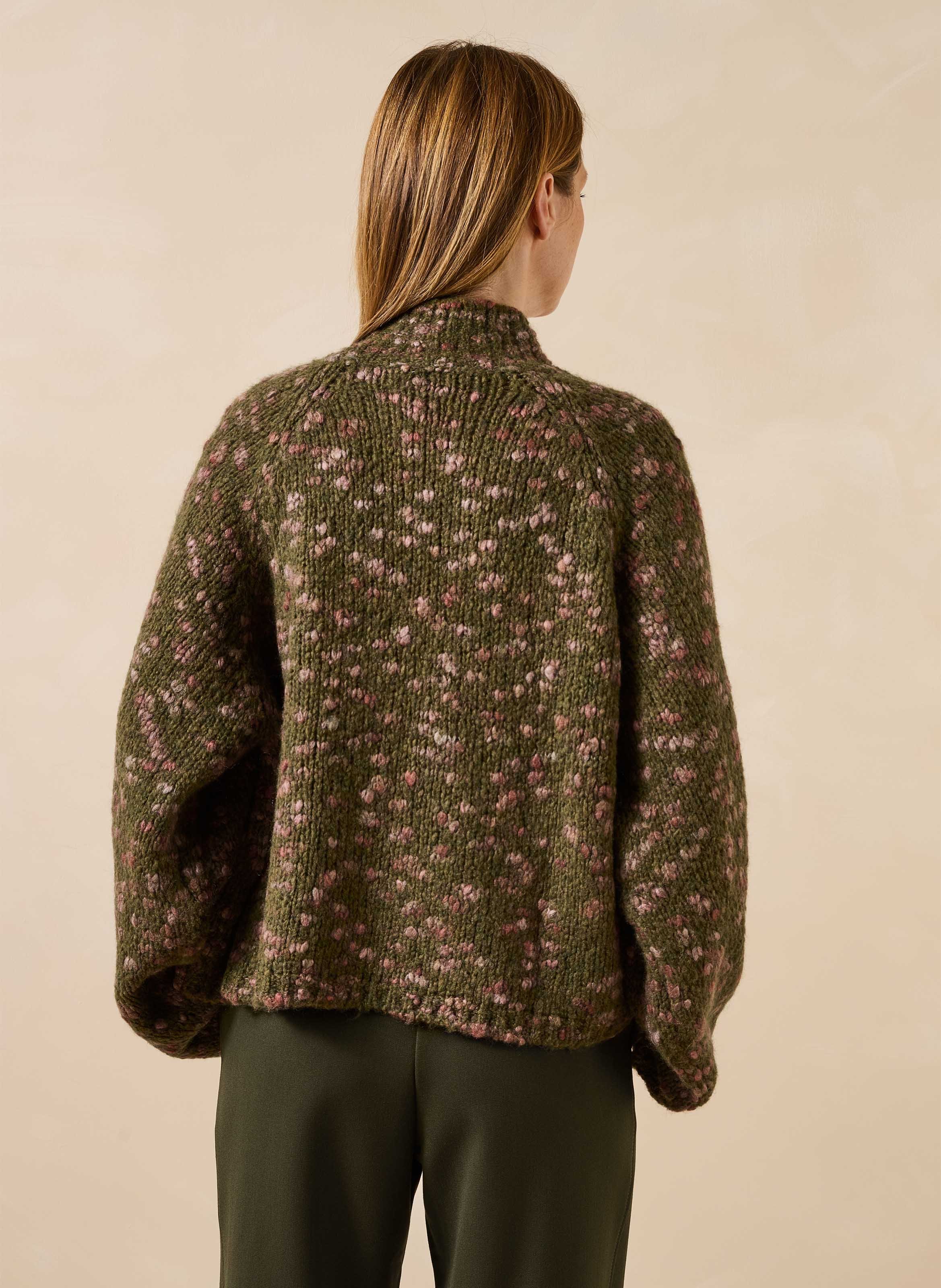 Oversized gebreide trui met opstaande kraag LA FEE MARABOUTEE Groen