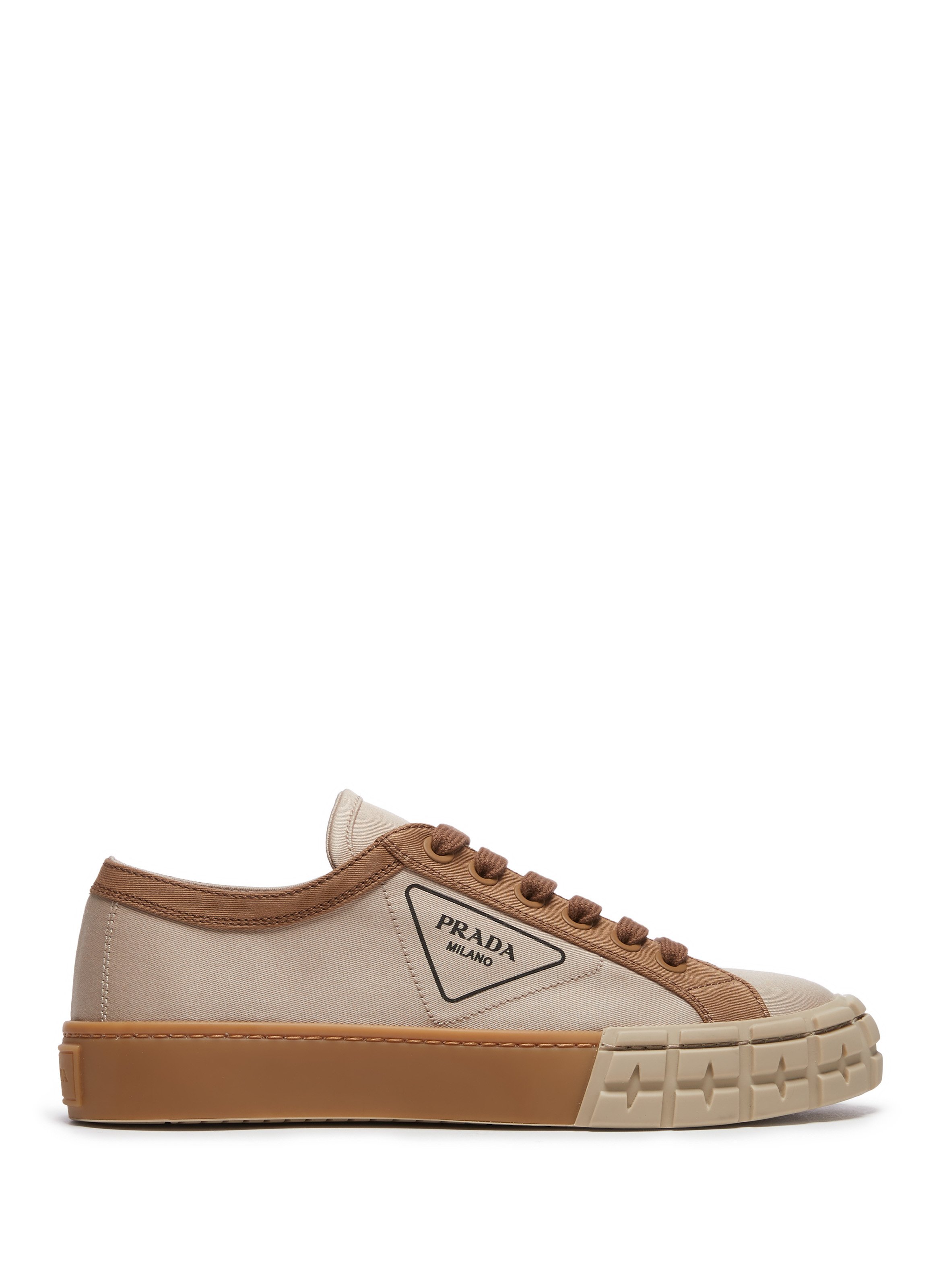 Gabardine Sneakers PRADA Brown