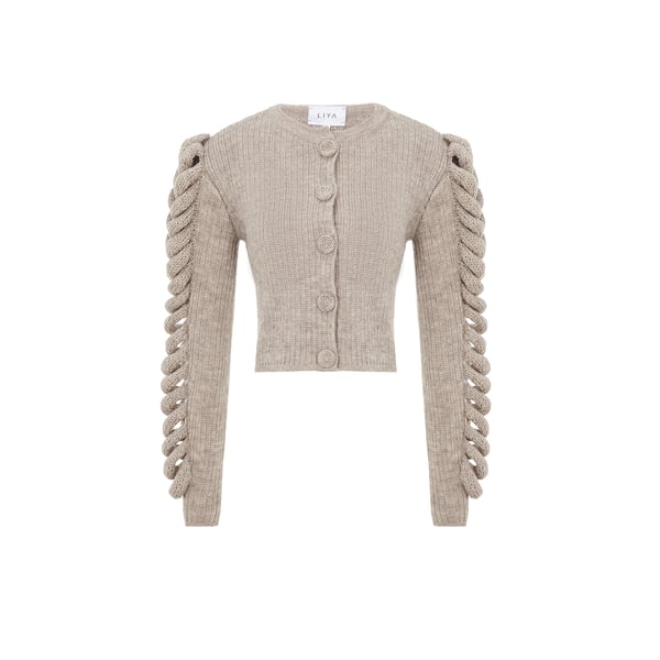 Liya Wool-blend Cardigan In Grey