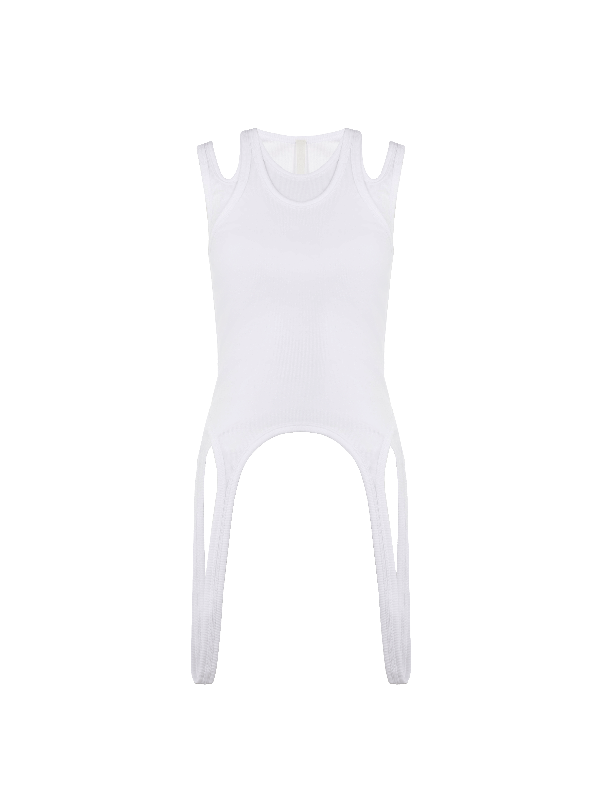 Top sans manches Double Loop en coton DION LEE Blanc