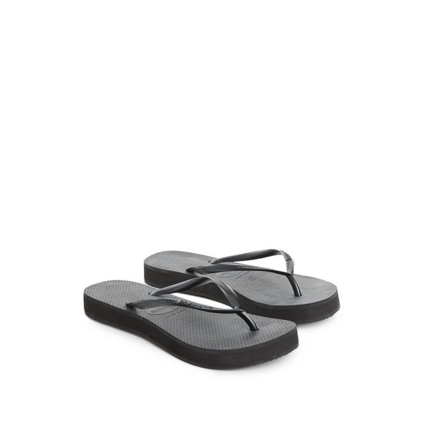 Havaianas Slim Flatform Flip Flops In Black