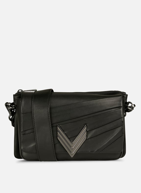 Sac bandoulière en cuir 111 Noir by IKKS IKKS Sac bandoulière en cuir 111 Noir